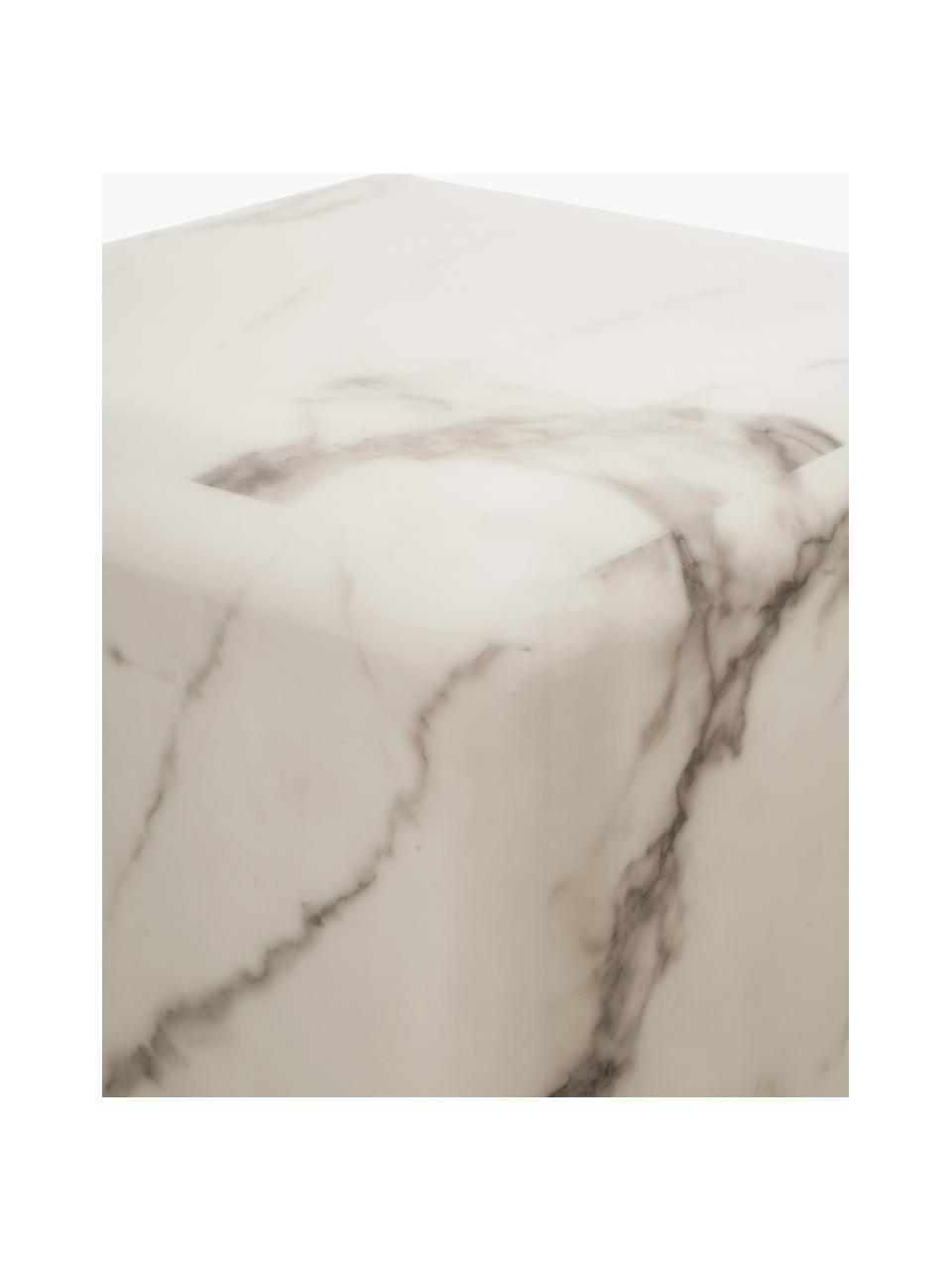 Columna decorativa en aspecto mármol Look, Poliresina cubierta con lámina de melamina, Blanco aspecto mármol, An 33 x Al 91 cm