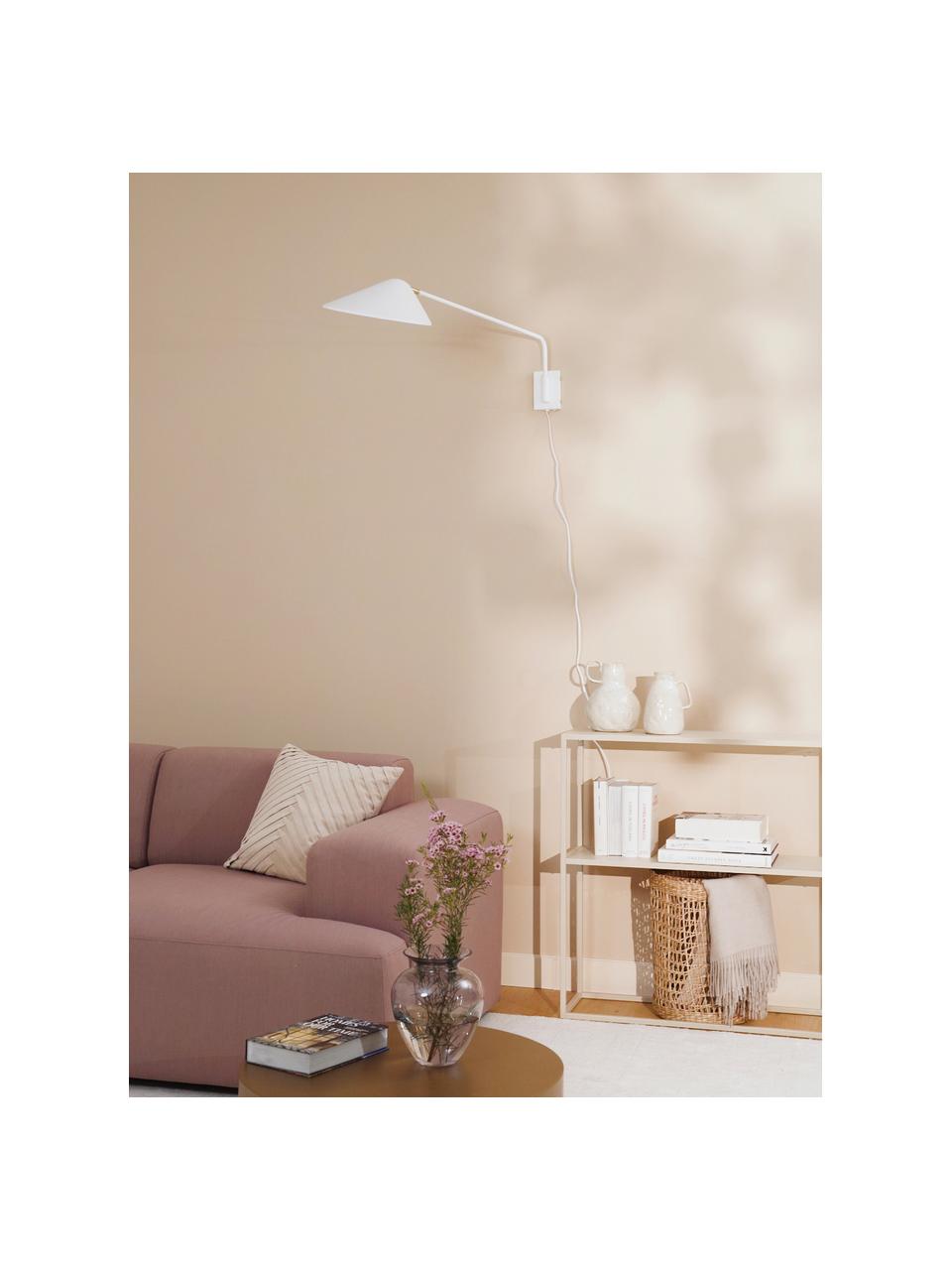 Veľká nástenná lampa so zástrčkou Neron, Biela, Š 27 x H 100 cm