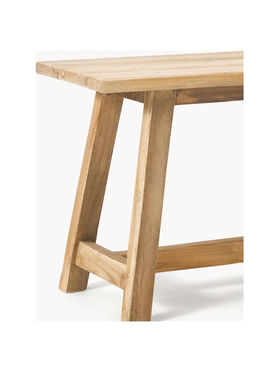 Banc en bois de teck Lawas, Bois de teck recyclé, finition naturelle

Ce produit est fabriqué à partir de bois certifié FSC® issu d'une exploitation durable, Bois de teck, larg. 100 x prof. 27 cm