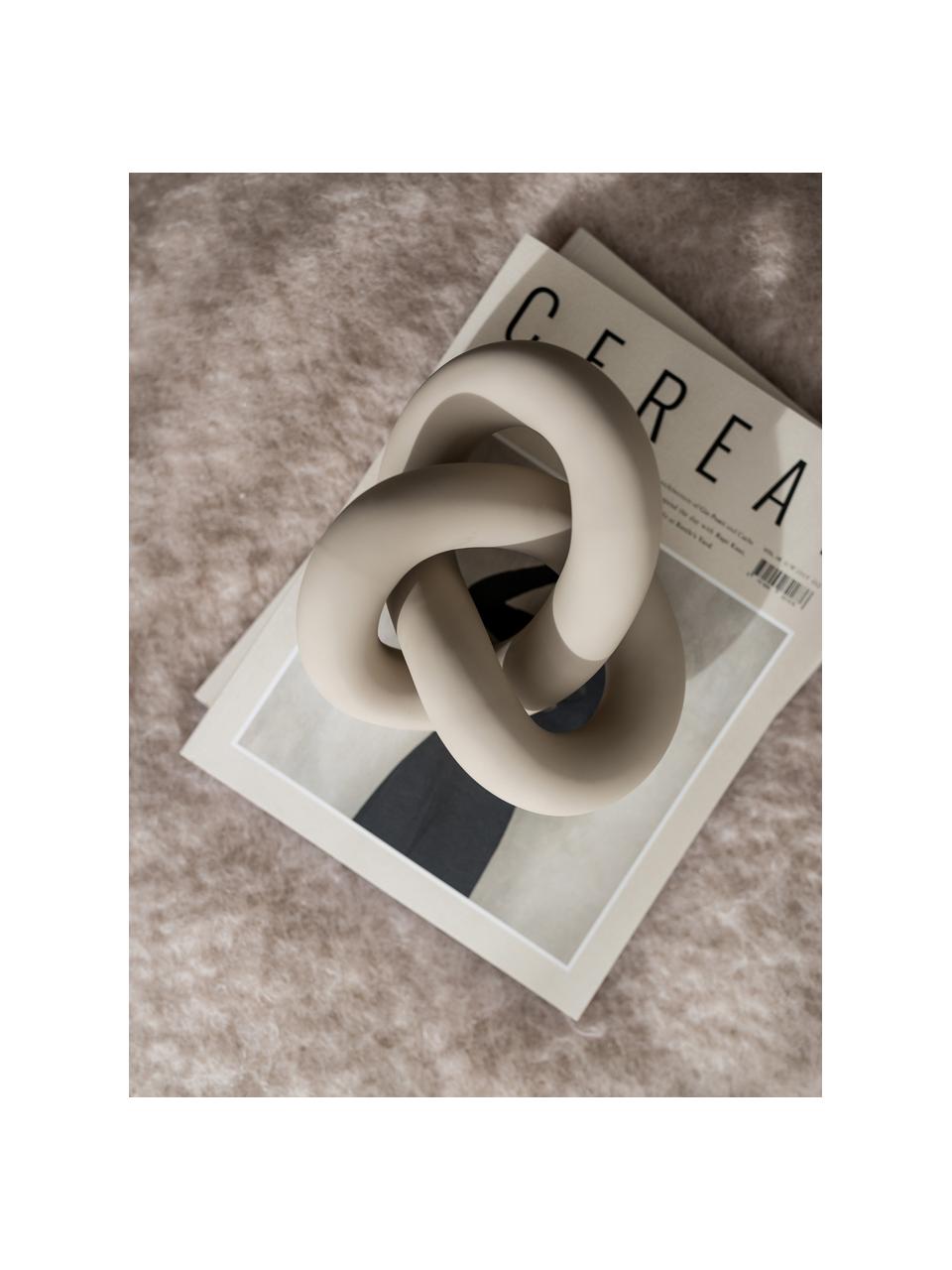 Pieza decorativa de cerámica Knot, Cerámica, Greige mate, An 19 x Al 9 cm