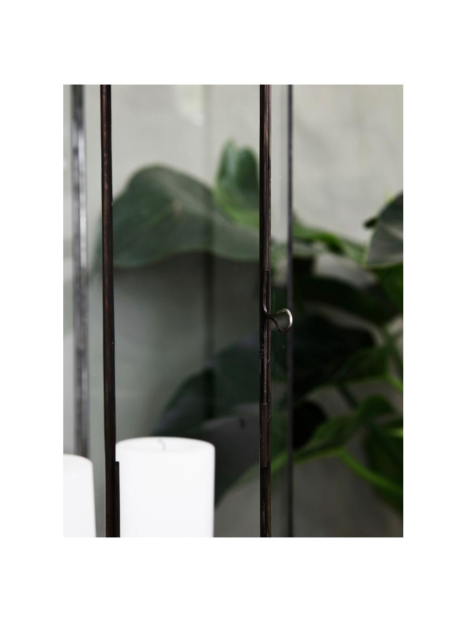 Lantaarn Narrow, H 79 cm, Frame: gecoat metaal, Antraciet, transparant, B 20 x H 79 cm