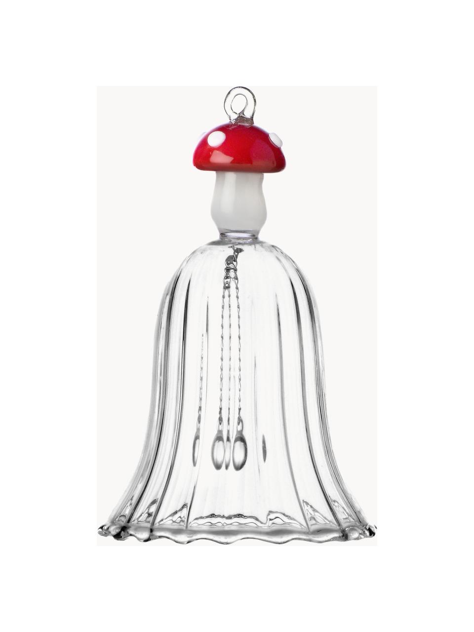 Addobbi albero di Natale fatti a mano Alice, 2 pz, Vetro borosilicato, Trasparente, rosso, bianco, Ø 7 x Alt. 11 cm