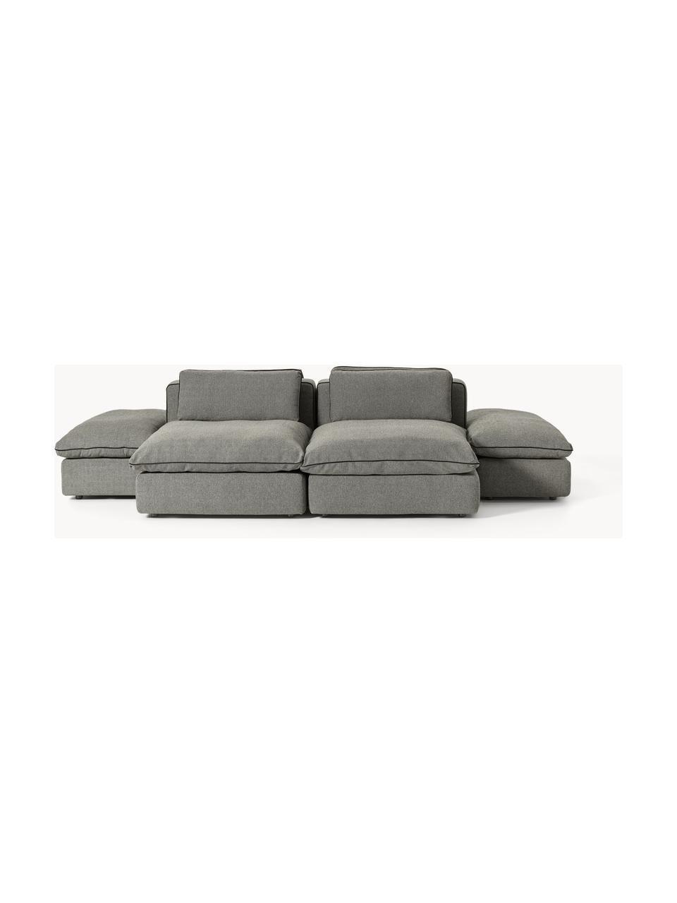 Sofa modułowa Felix, Tapicerka: 100% poliester Dzięki tka, Nogi: tworzywo sztuczne Ten pro, Ciemnoszara tkanina, B 320 x T 250 cm