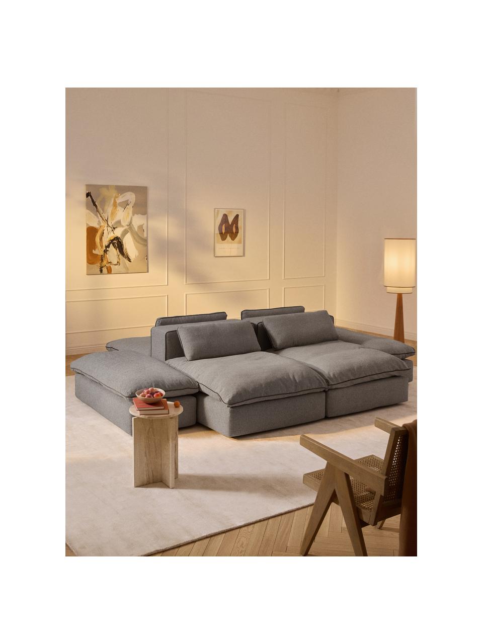 Divano XL componibile Felix, Rivestimento: 100% poliestere Con 45.00, Struttura: legno massiccio di pino e, Piedini: plastica Questo prodotto , Tessuto grigio scuro, Larg. 320 x Prof. 250 cm