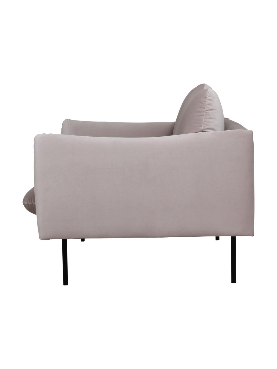 Canapé 2 places en velours Moby, Velours grège, larg. 170 x haut. 95 cm