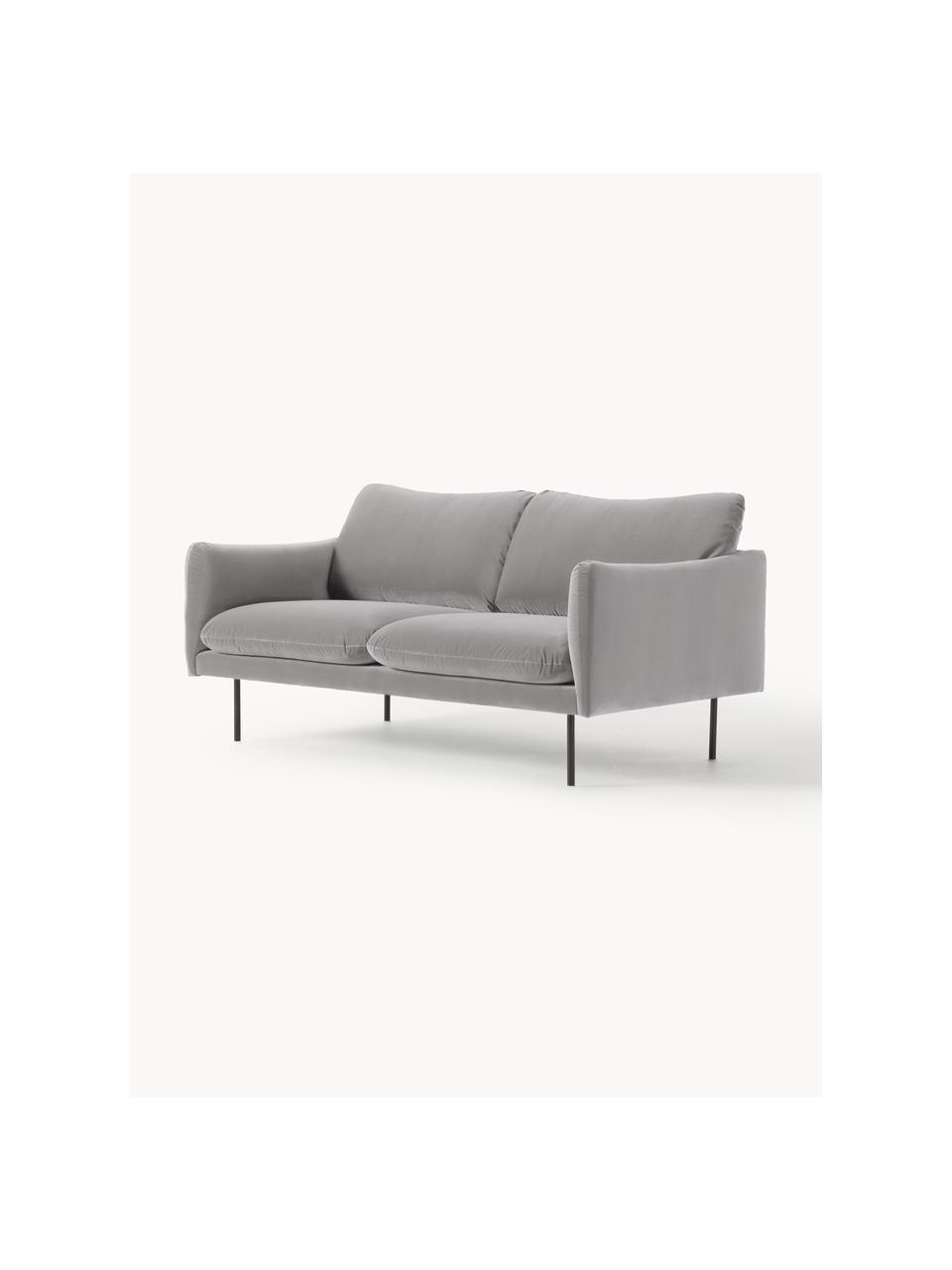 Samt-Sofa Moby (2-Sitzer), Bezug: Samt (Hochwertiger Polyes, Gestell: Massives Kiefernholz, Bir, Samt Greige, B 170 x T 95 cm