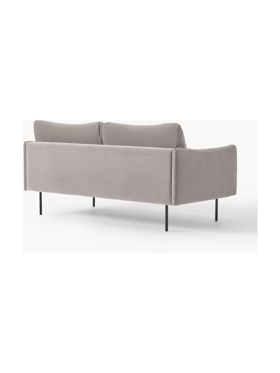 Samt-Sofa Moby (2-Sitzer), Bezug: Samt (Hochwertiger Polyes, Gestell: Massives Kiefernholz, Bir, Füße: Metall, pulverbeschichtet, Samt Greige, B 170 x T 95 cm