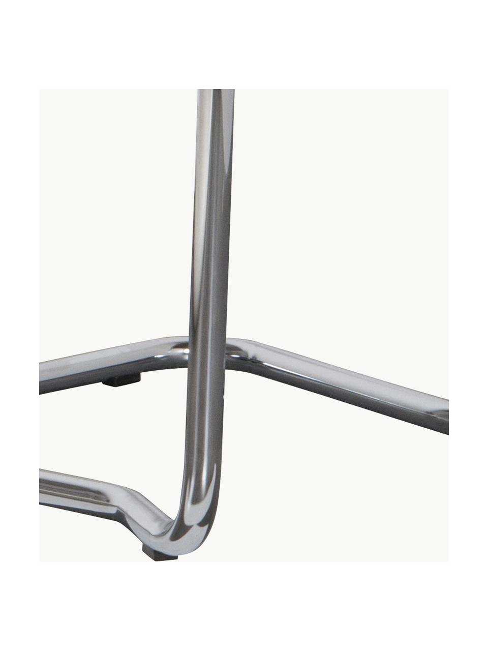 Sedie cantilever in velluto a coste Kink 2 pz, Rivestimento: velluto a coste (88% nylo, Struttura: metallo cromato, Piedini: plastica, Velluto a coste arancione, argentato lucido, Larg. 48 x Prof. 48 cm