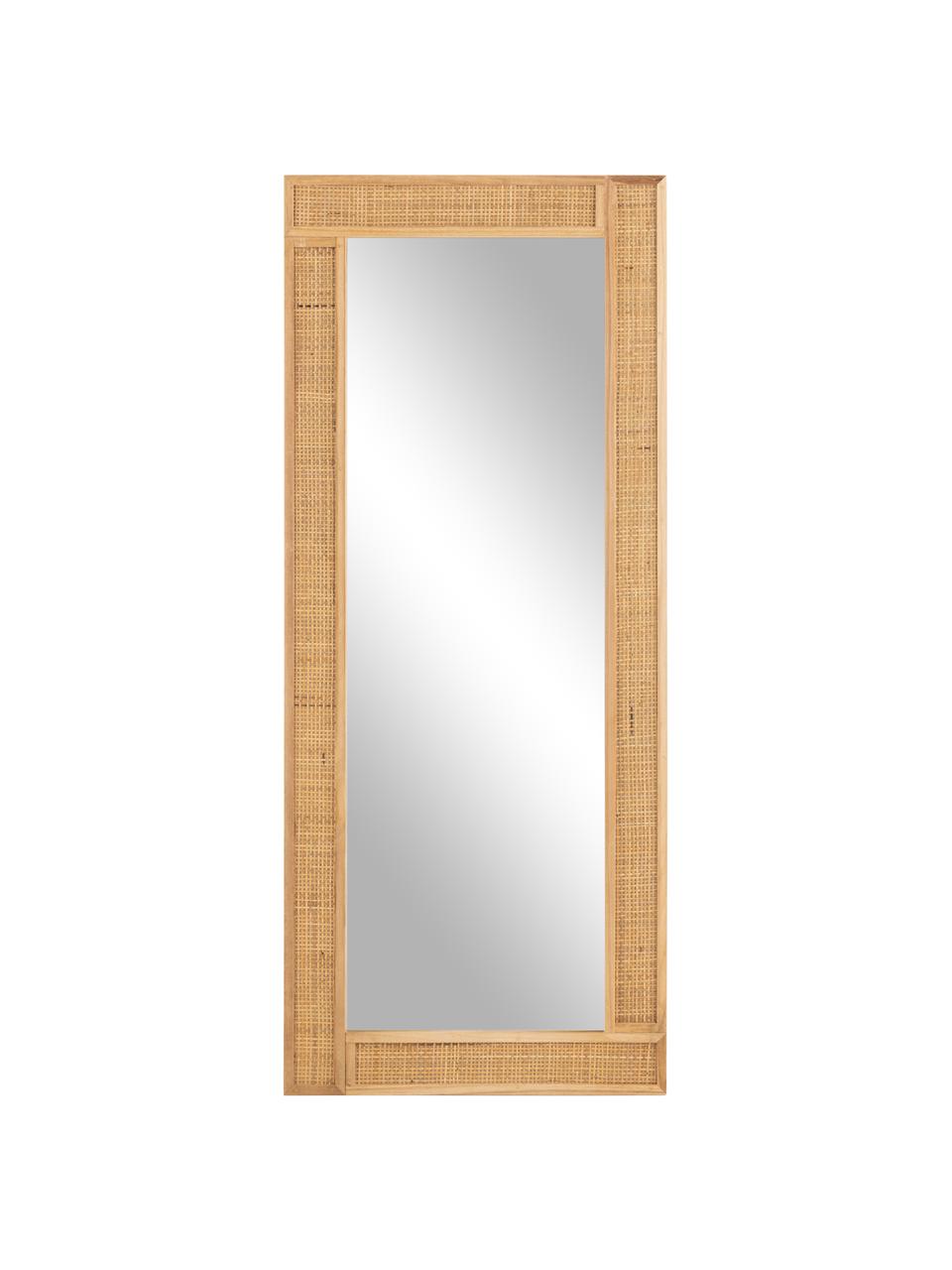 Nástenné zrkadlo z ratanu Molly, Svetlé drevo, Š 50 x V 120 cm