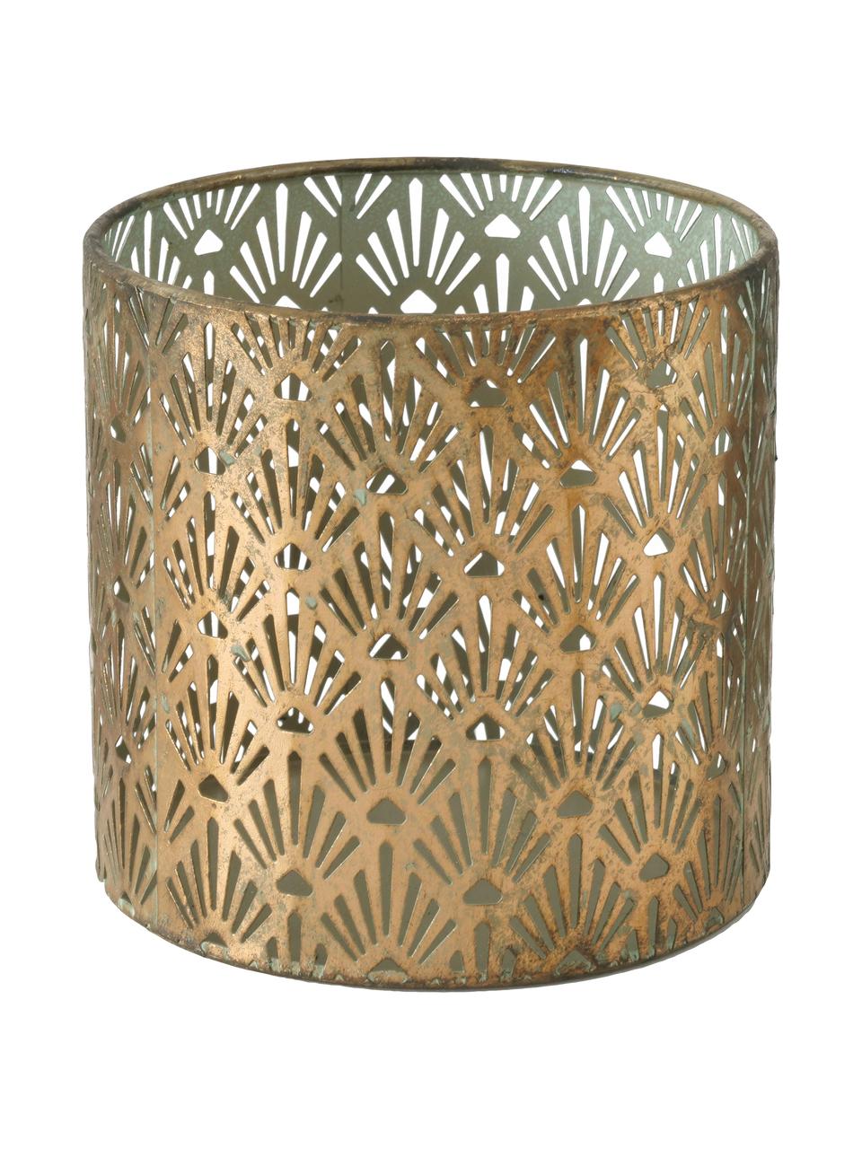 Komplet ręcznie wykonanych świeczników z metalu Marifa, Metal lakierowany, Odcienie złotego, Komplet z różnymi rozmiarami