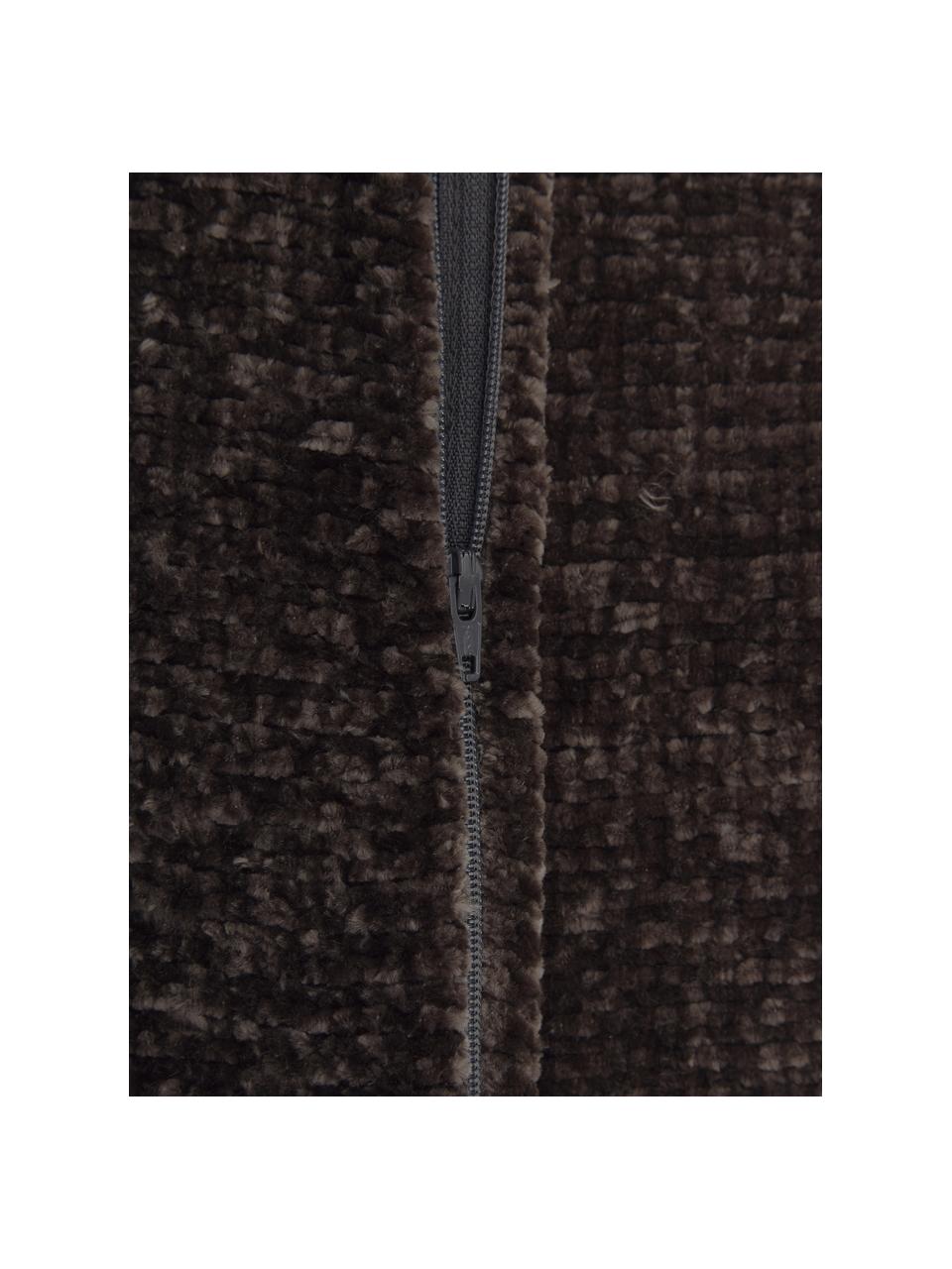 Měkký žinilkový povlak na polštář Beckett, 100 % polyester, Tmavě šedá, Š 45 cm, D 45 cm