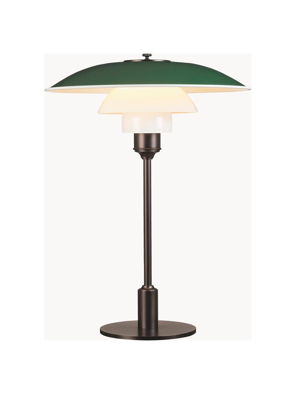 Velká stolní lampa PH 3½-2½, ručně foukaná, Zelená, měděná, Ø 33 cm, V 45 cm