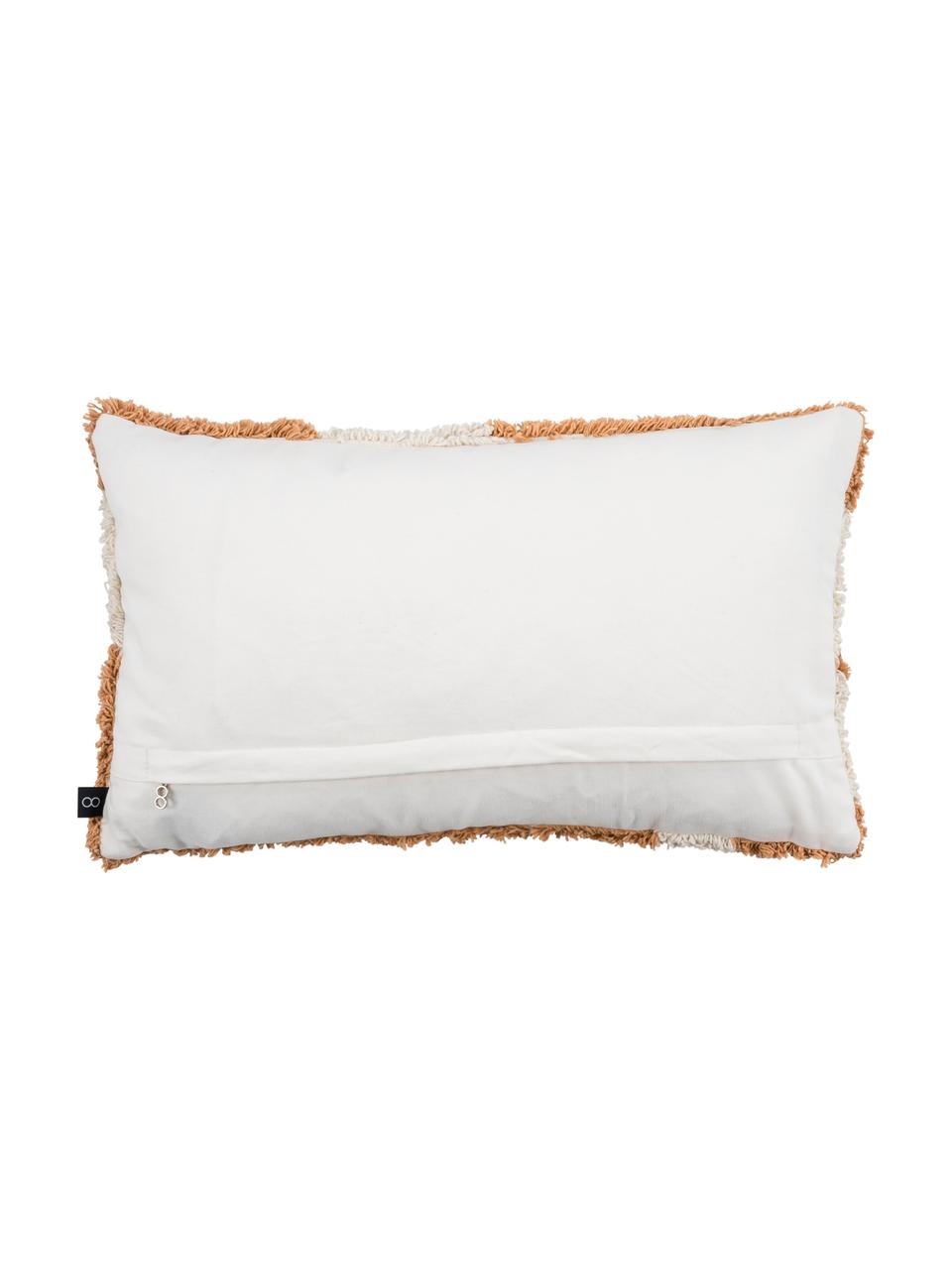 Housse de coussin rectangulaire Power, Orange, blanc cassé