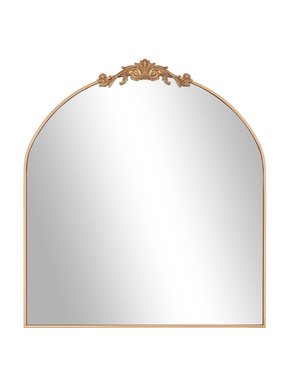 Specchio barocco da parete Saida, Cornice: metallo rivestito, Superficie dello specchio: lastra di vetro, Dorato, Larg. 90 x Alt. 100 cm