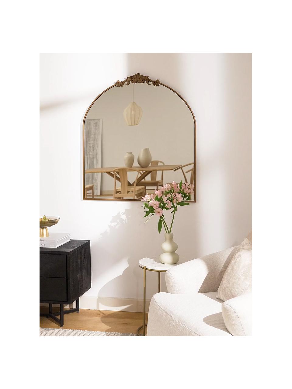 Lustro ścienne z metalową ramą Saida, Odcienie złotego, S 90 x W 100 cm