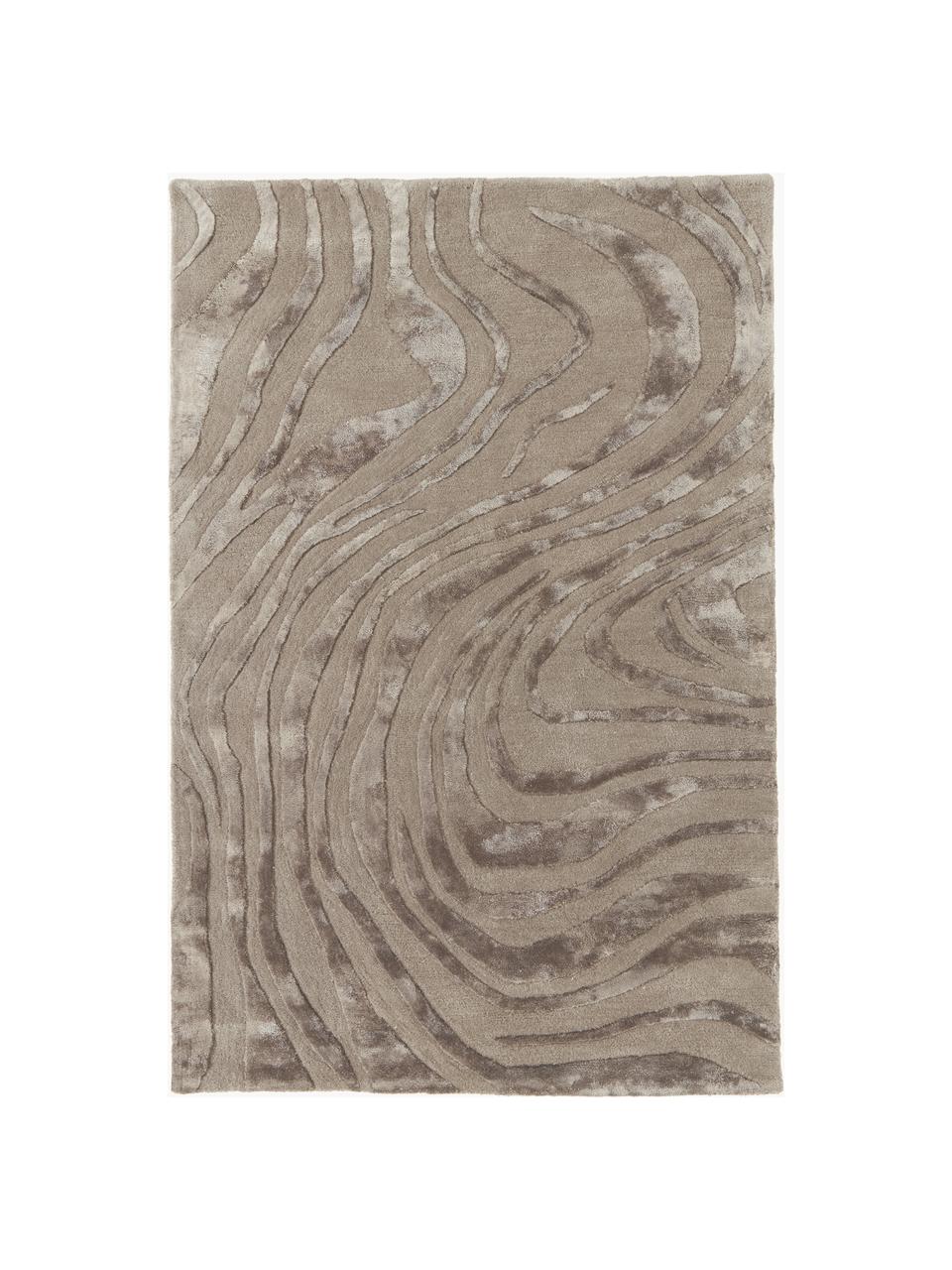 Tapis à poils ras texturé, tufté main Winola, Taupe, larg. 80 x long. 150 cm (taille XS)