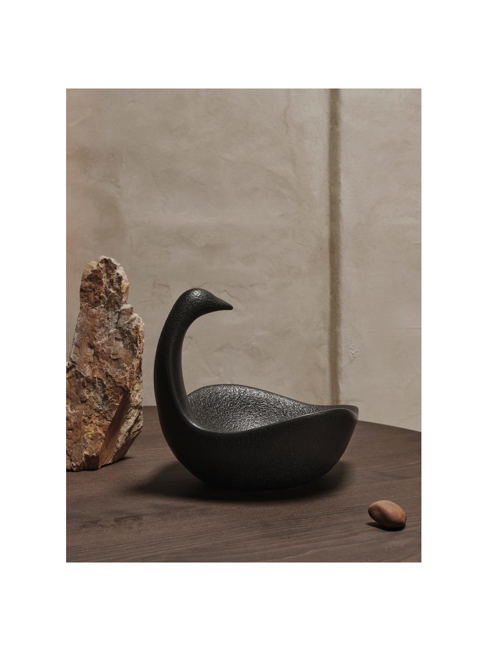 Deko-Objekt Swan, Keramik, glasiert, Schwarz, B 32 x H 27 cm