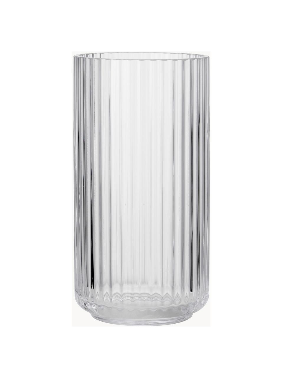 Vase en verre soufflé bouche Lyngby, haut. 21 cm, Verre, Transparent, Ø 11 x haut. 21 cm