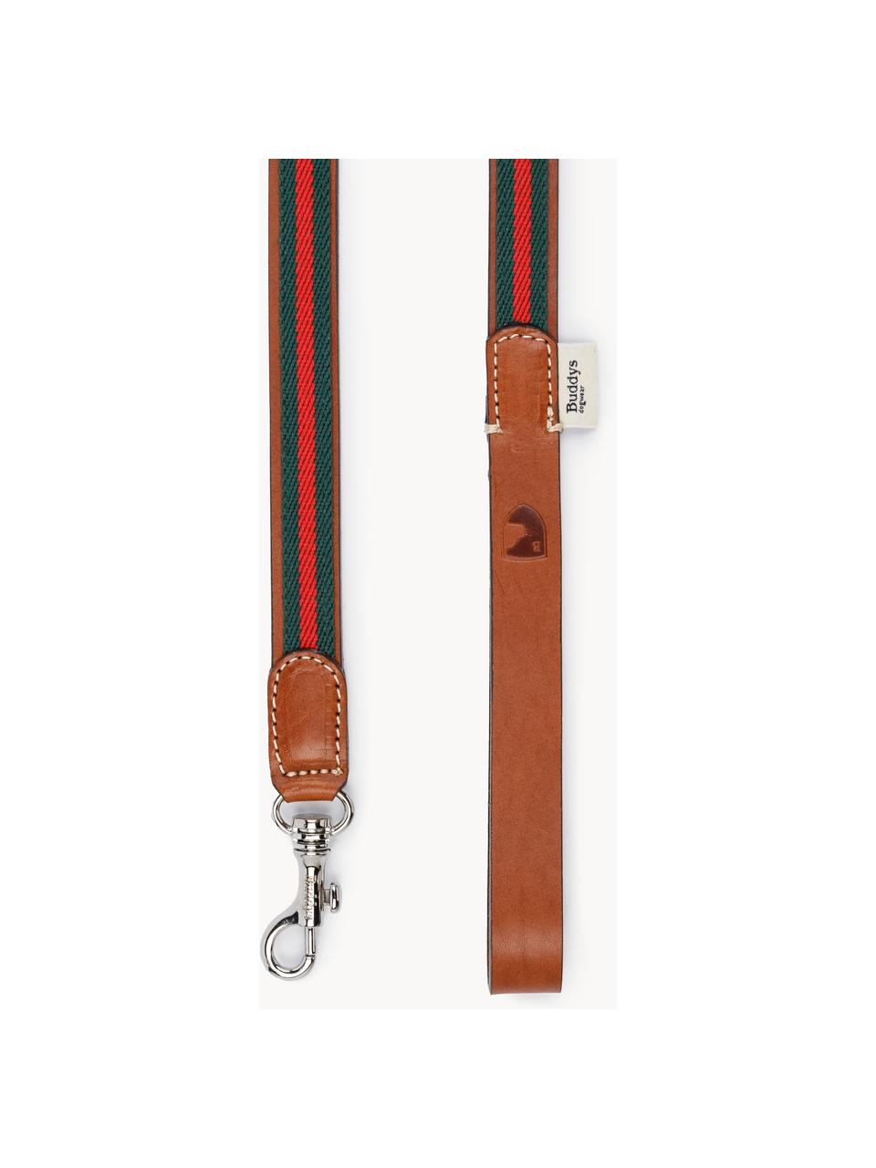 Guinzaglio per cani fatto a mano Baseball, Verde, rosso, marrone, Lung. 120 cm