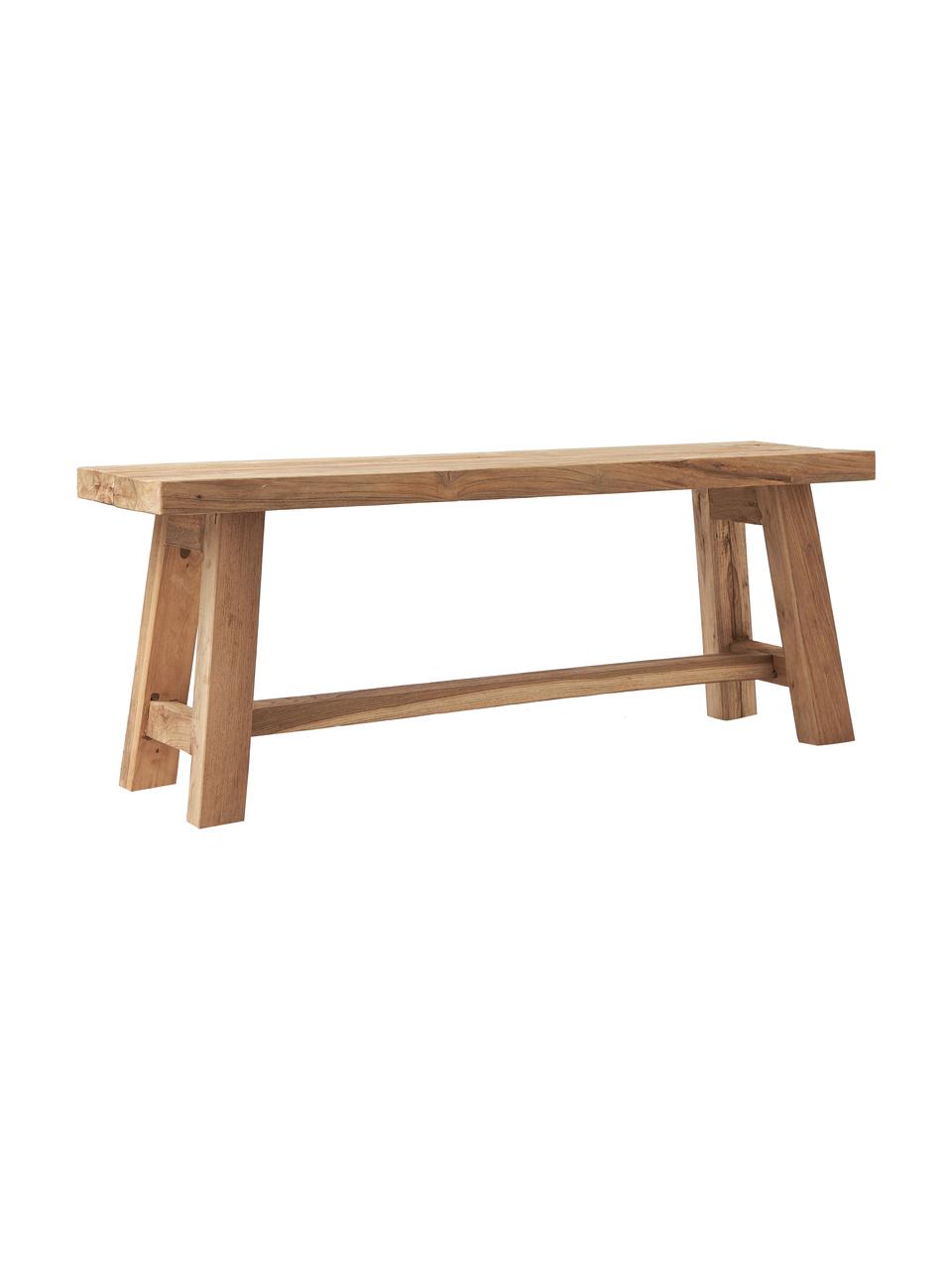 Banc décoratif en teck recyclé Lawas, Bois de teck, finition naturelle, Bois de teck, larg. 120 x haut. 45 cm