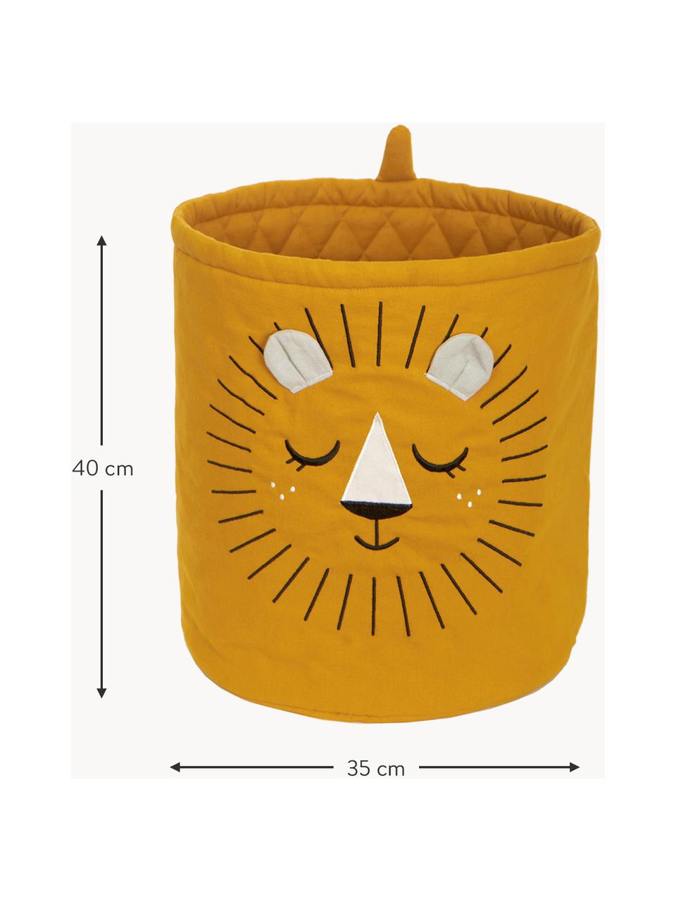 Panier de rangement chambre d'enfant Lion, Orange, Ø 35 x haut. 40 cm