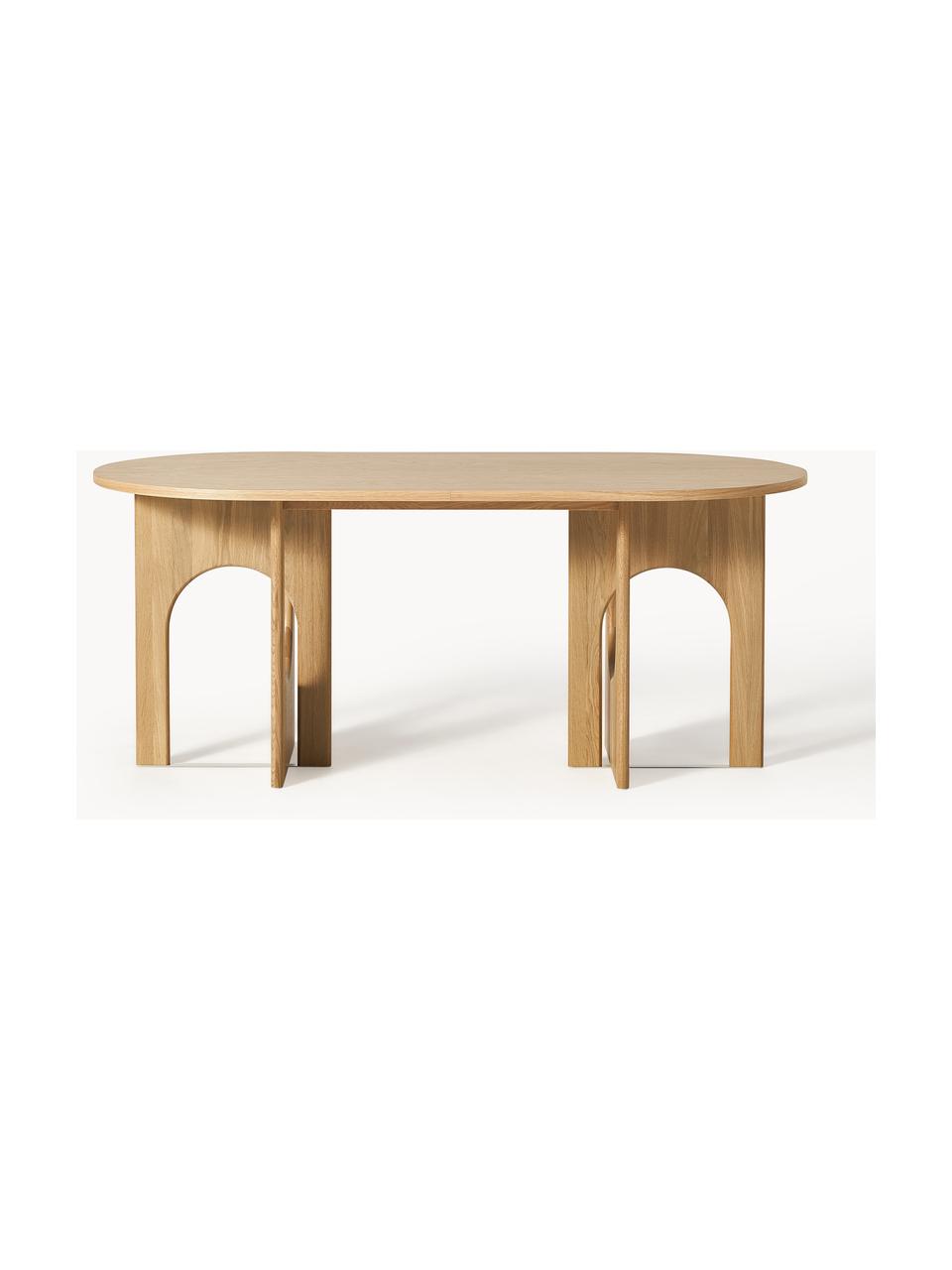 Owalny stół do jadalni Apollo, różne rozmiary, Blat: fornir z drewna dębowego , Nogi: drewno dębowe lakierowane, Drewno dębowe, S 180 x G 90 cm