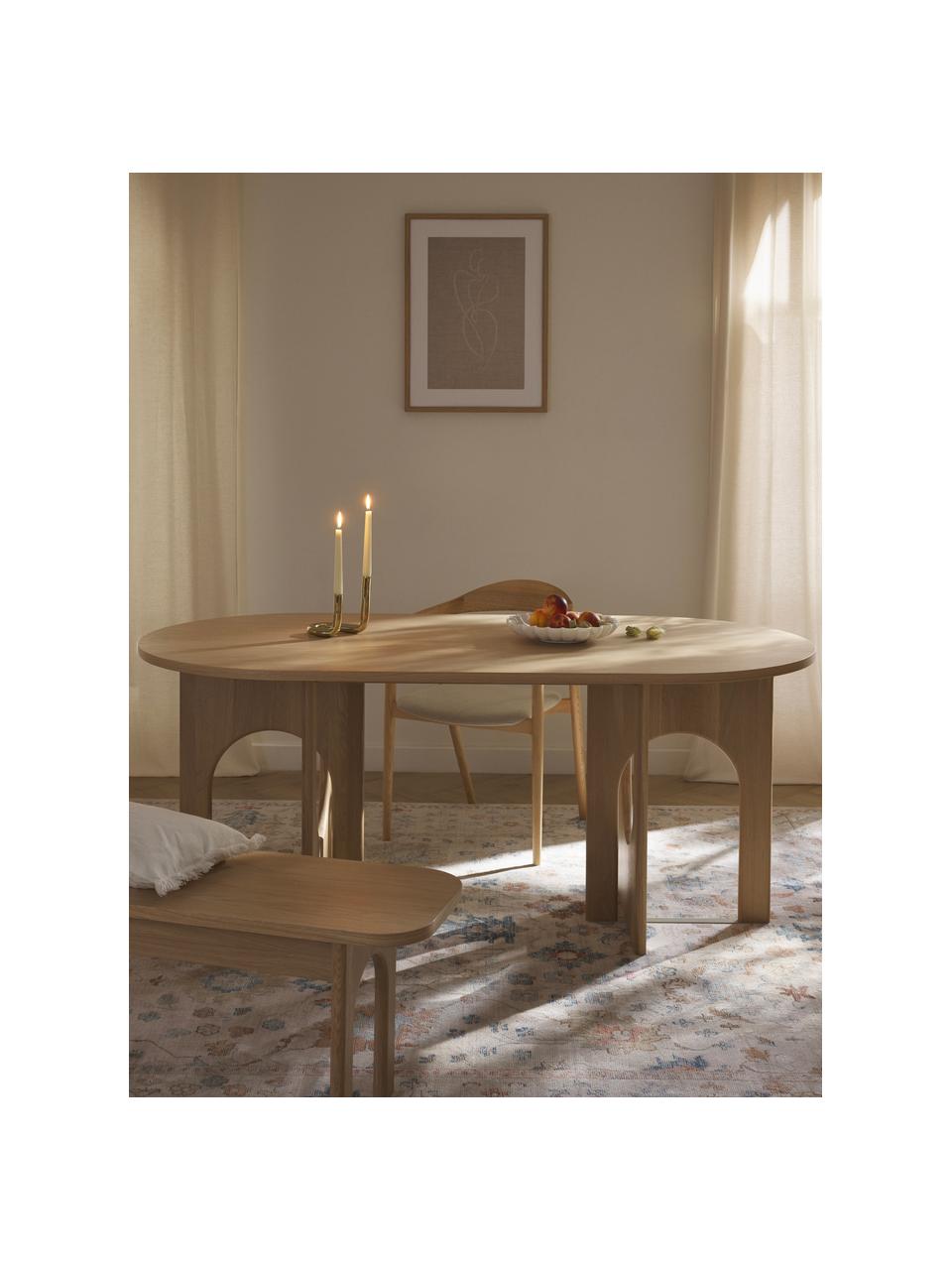 Oválny jedálenský stôl Apollo, Dubové drevo, Š 180 x H 90 cm