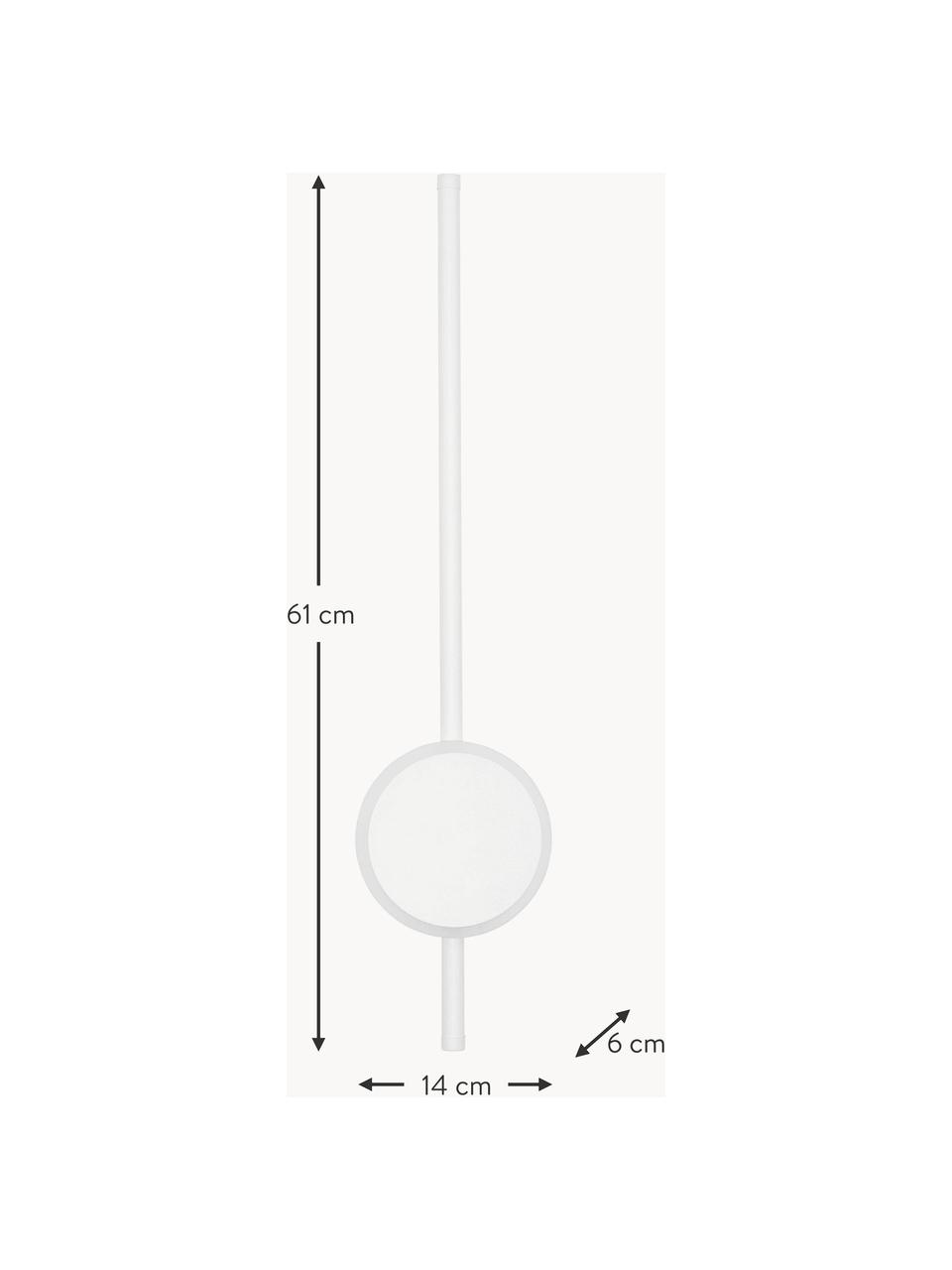 Kinkiet LED Clock, Stelaż: aluminium powlekane, Biały, S 14 x W 61 cm