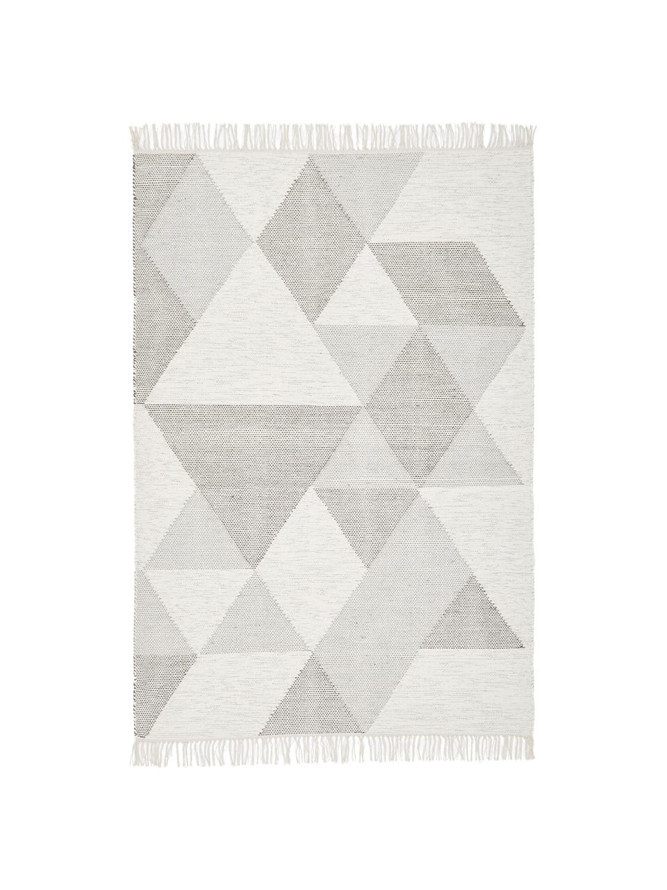 Handgewebter Teppich Ruana, Grau, Beige, B 120 x L 180 cm (Größe S)