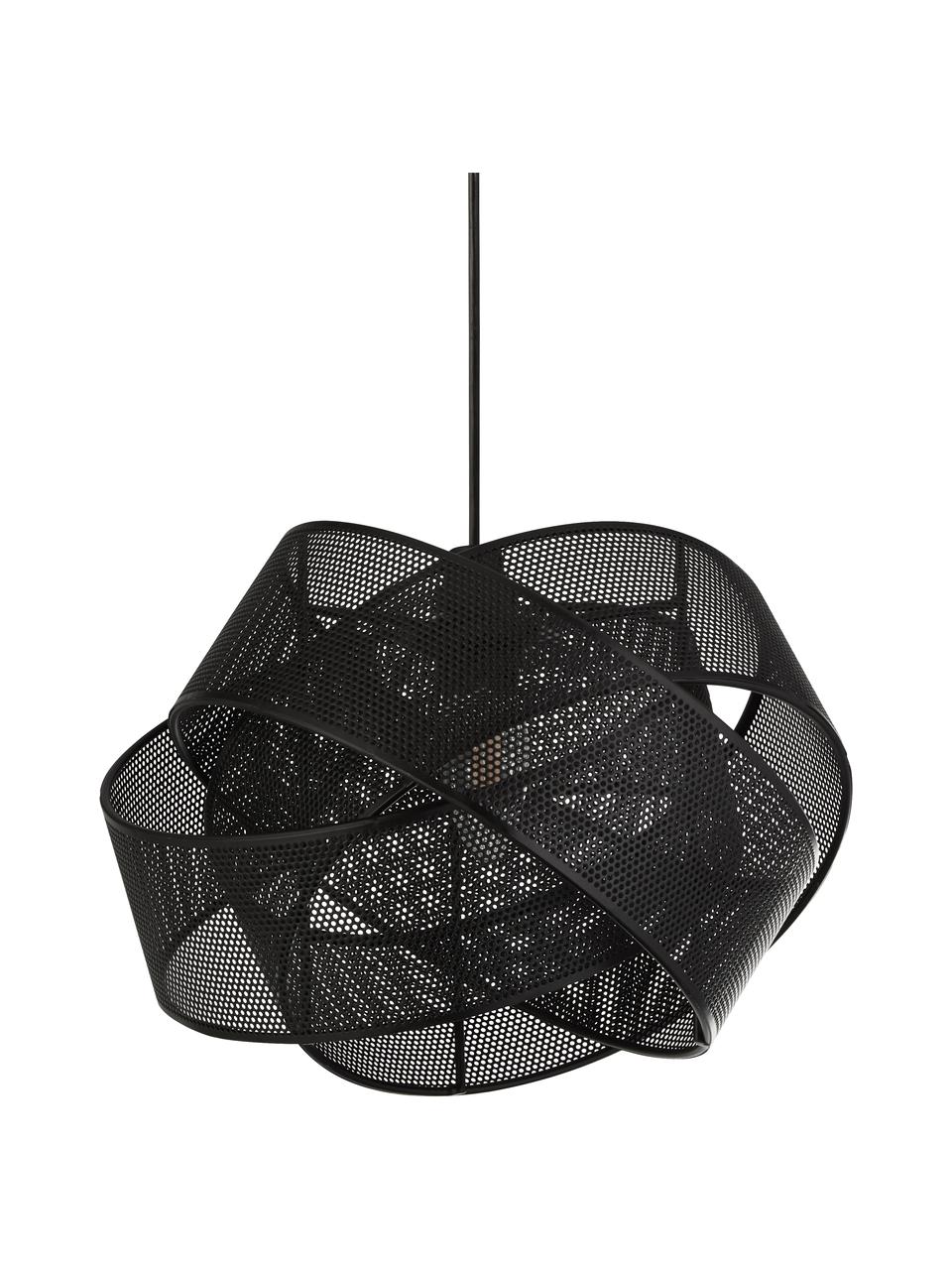 Lampa wisząca z metalu Twist, Czarny, Ø 28 x W 20 cm