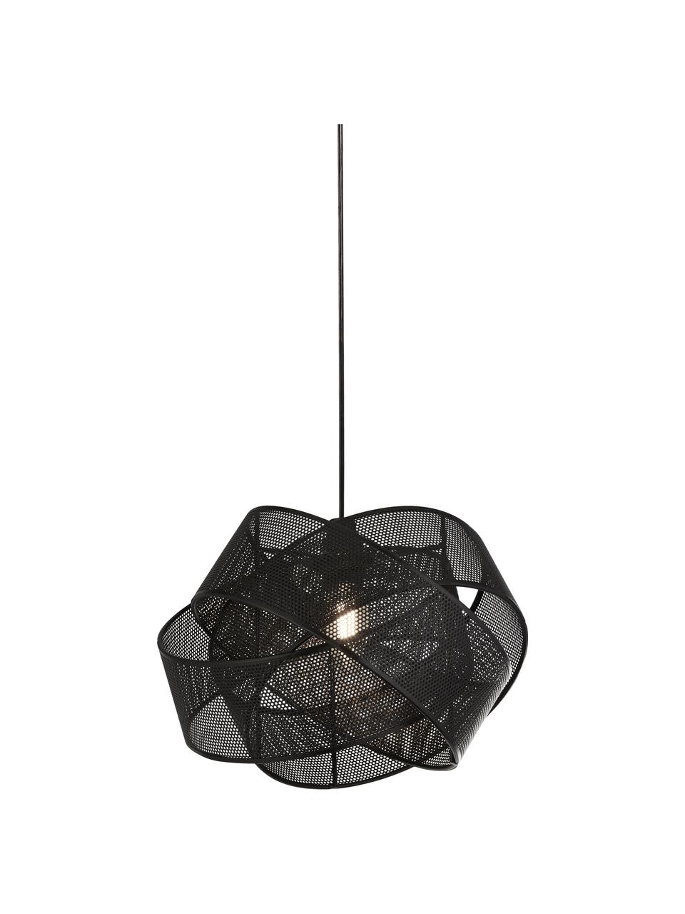 Lampa wisząca z metalu Twist, Czarny, Ø 28 x W 20 cm