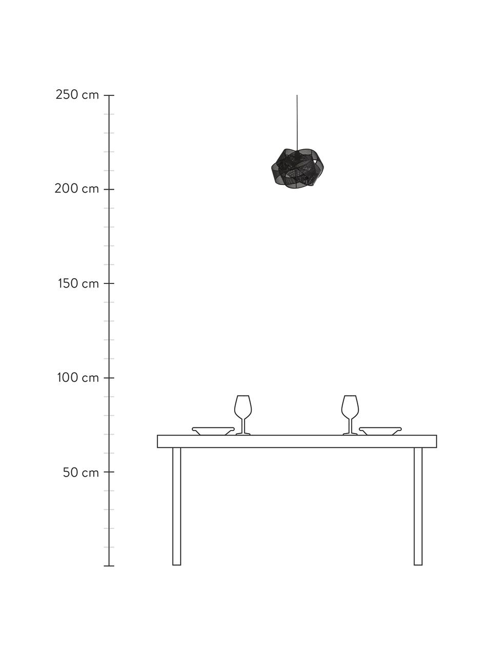 Kleine hanglamp Twist van metaal, Lampenkap: gecoat metaal, Baldakijn: gecoat metaal, Zwart, Ø 28 x H 20 cm