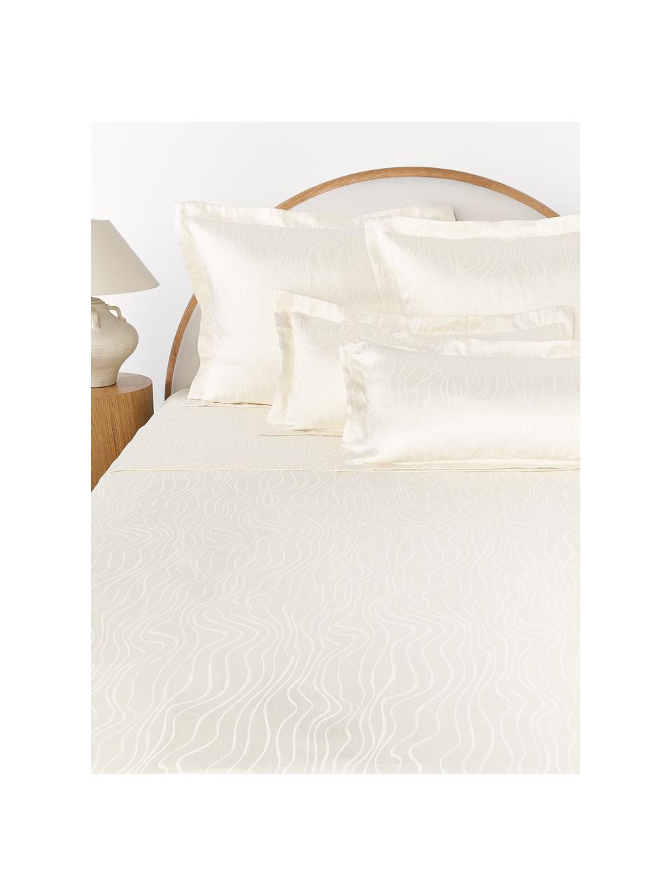Ľanová posteľná plachta Malia, Lomená biela, Š 240 x D 280 cm
