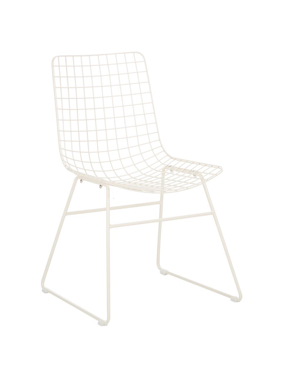 Kovová židle Wire, Krémově bílá