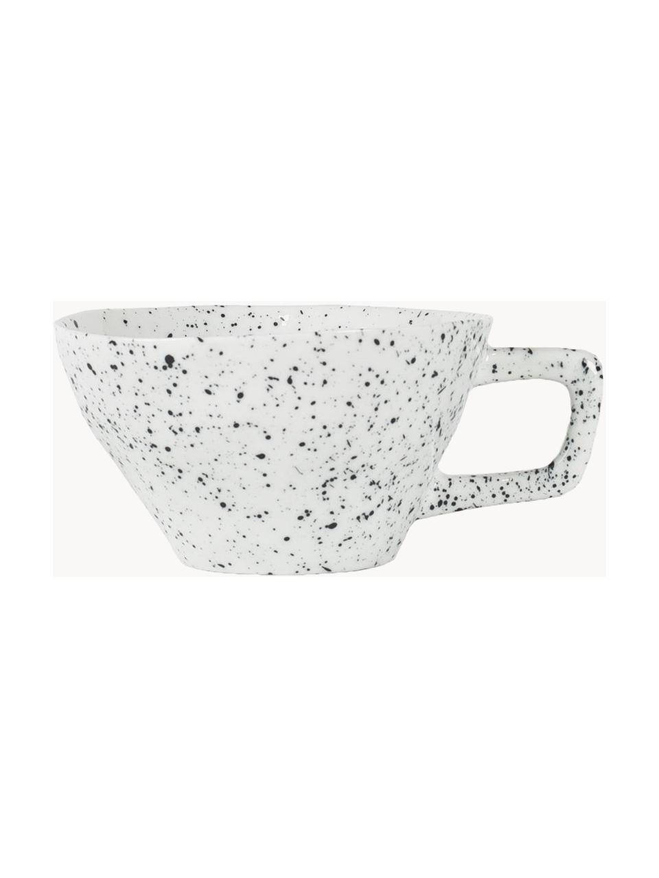 Porzellan-Tasse Poppi, 2 Stück, Porzellan, Weiß, gesprenkelt, Ø 11 x H 6 cm, 230 ml