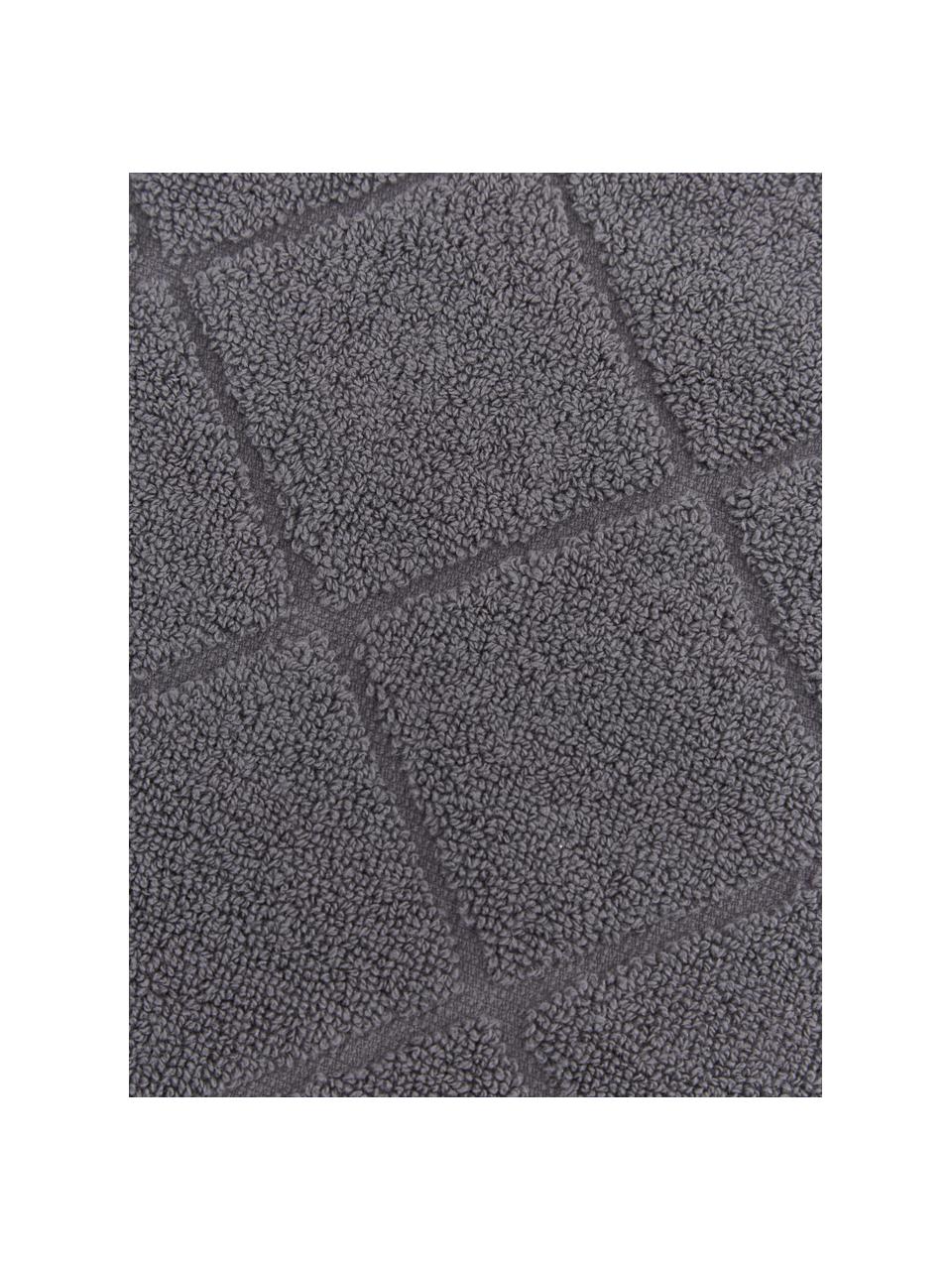 Tappeto bagno Diamond, 100% cotone, Antracite, Larg. 50 x Lung. 70 cm