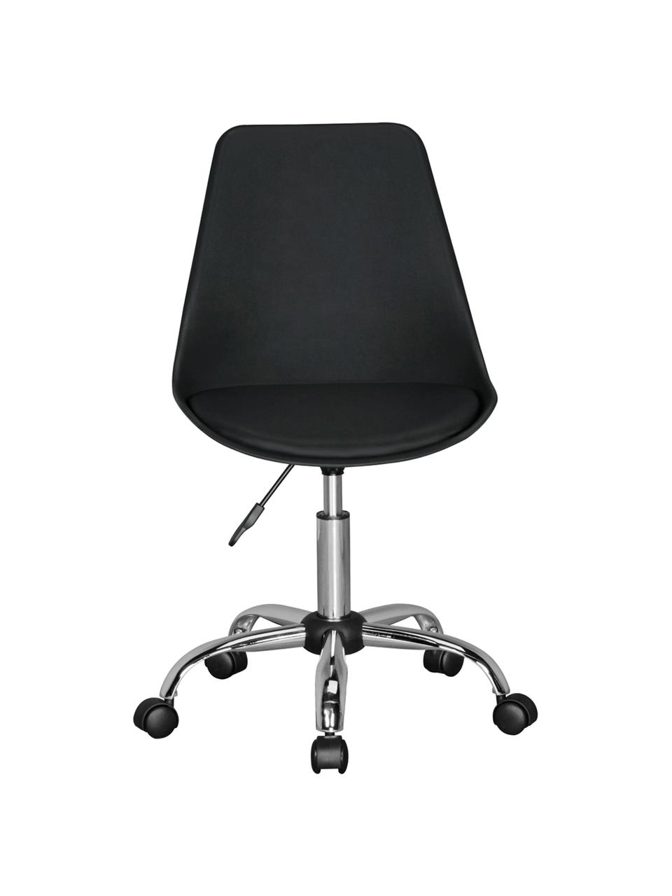 Chaise de bureau rotative avec assise rembourrée Sitz, Noir, chrome, larg. 47 x prof. 46 cm