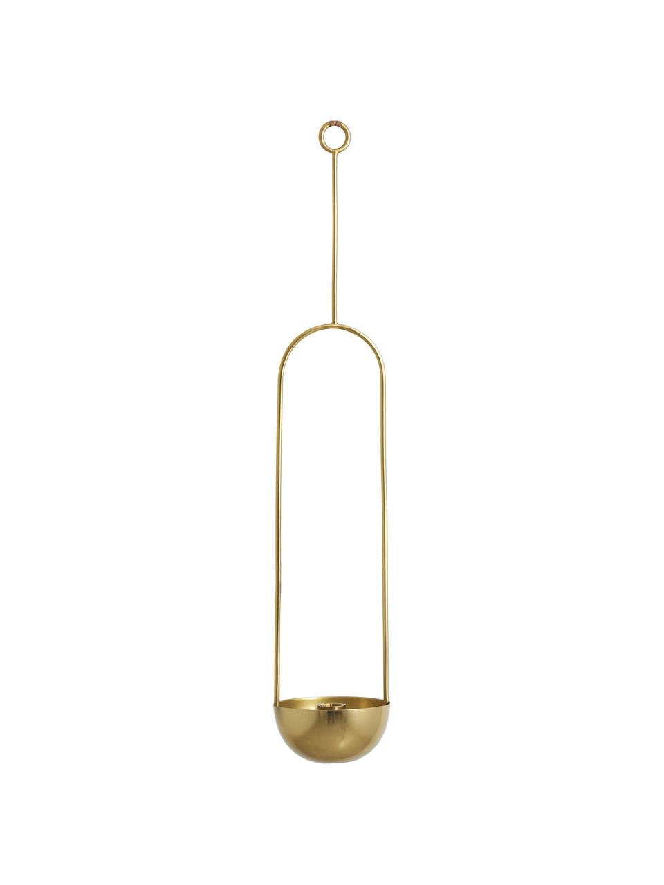 Hängender Kerzenhalter Kobba in Gold, Metall, beschichtet, Goldfarben, Ø 11 x H 57 cm