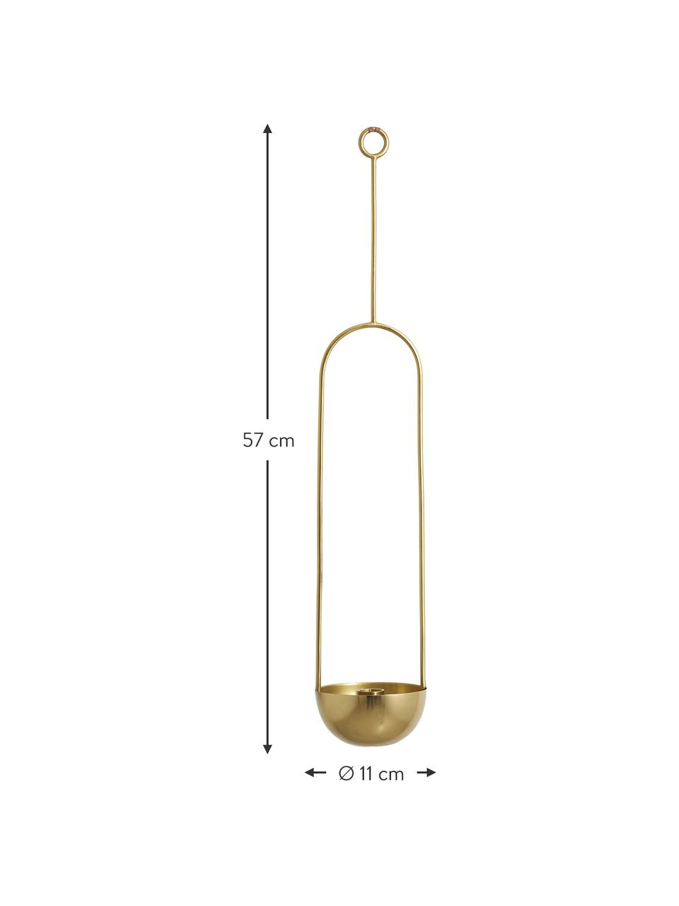 Candelabro pensile dorato Kobba, Metallo rivestito, Dorato, Ø 11 x Alt. 57 cm