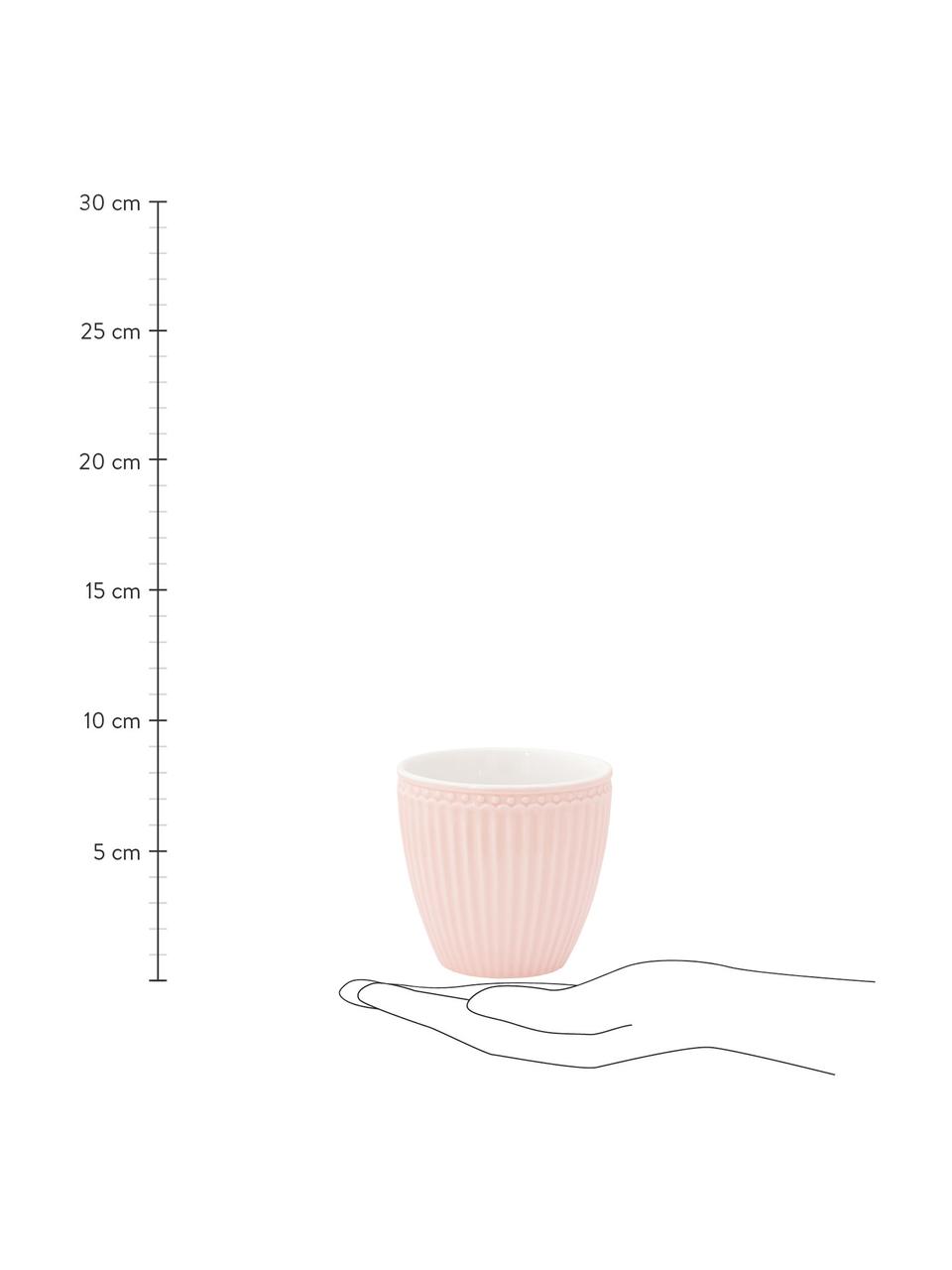 Tazza senza manico fatta a mano Alice 2 pz, Gres, Rosa, Ø 10 x Alt. 9 cm, 300 ml