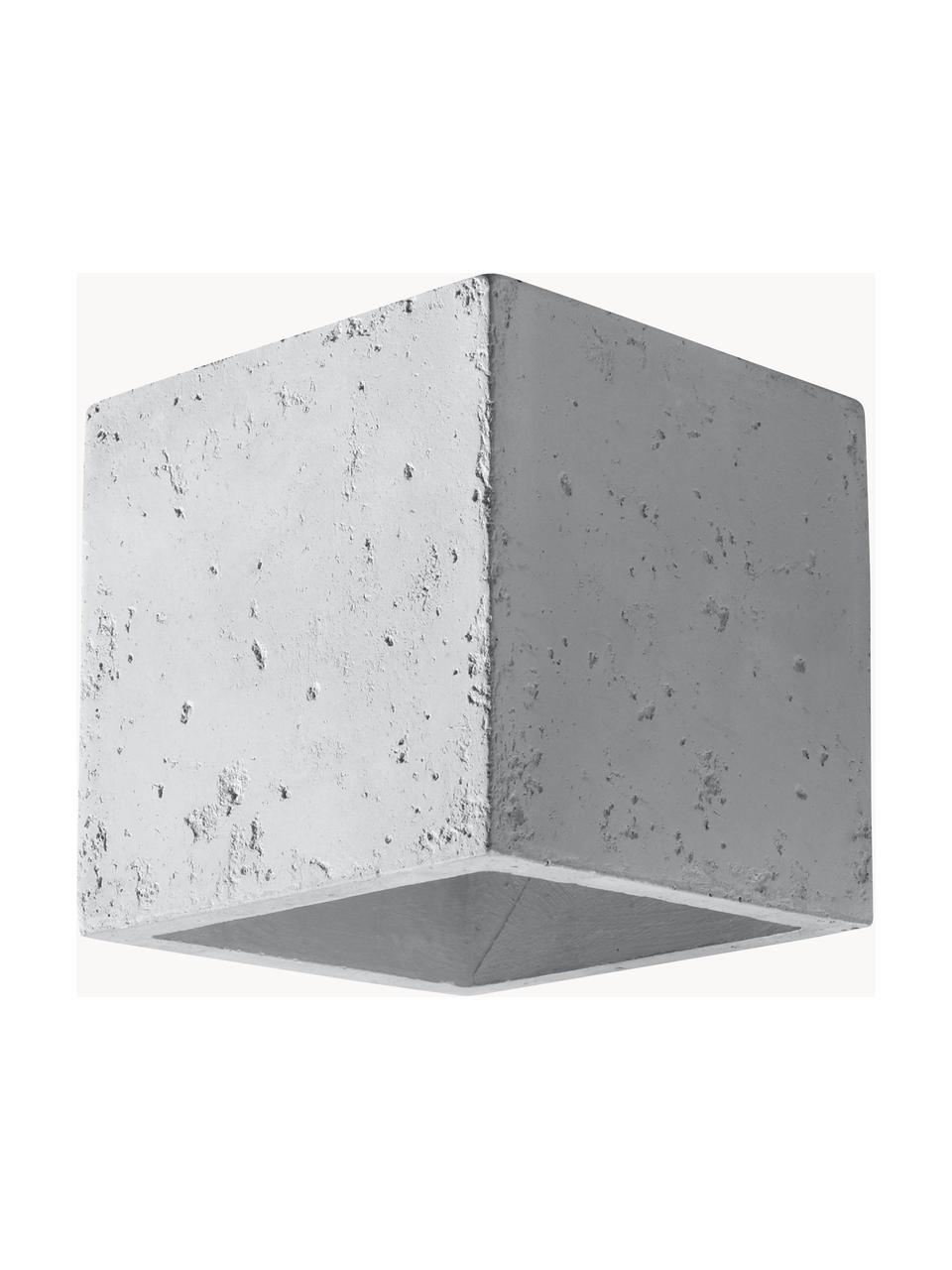 Ručně vyrobené nástěnné svítidlo z betonu Geo, Beton, Tlumeně bílá, Š 10 cm, V 10 cm