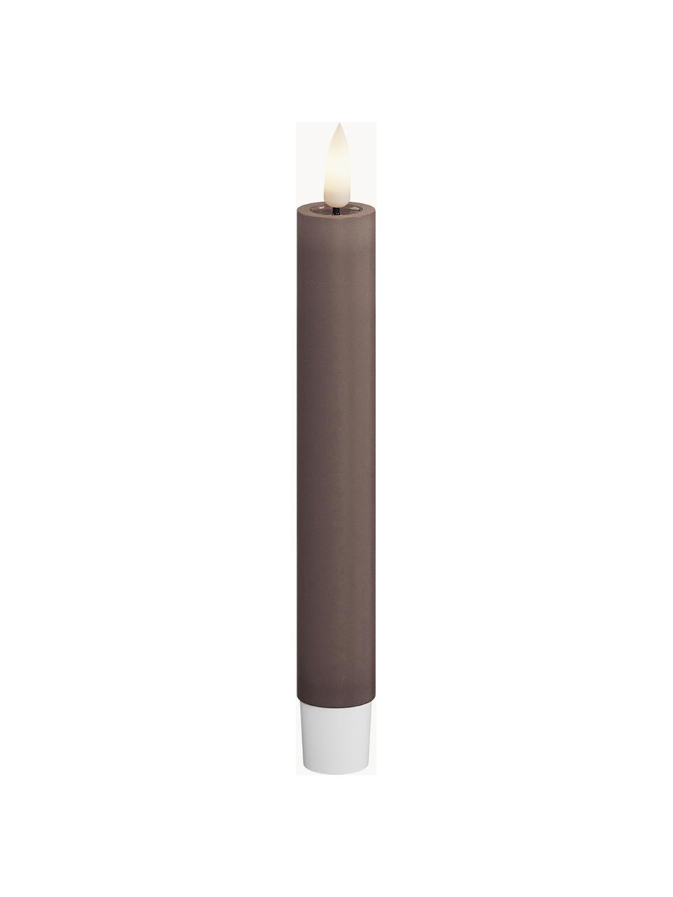 Ręcznie wykonana świeca stołowa LED Real Flame, W 15 cm, 2 szt., Tworzywo sztuczne, wosk z powłoką żywiczną, Ciemny szary, W 15 cm