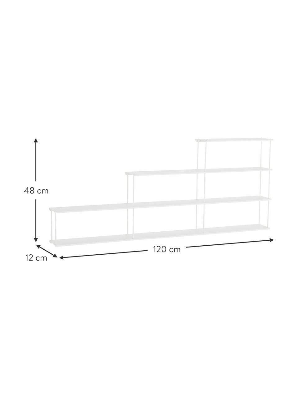 Scaffale da parete Stairny, Acciaio verniciato a polvere, Bianco, Larg. 120 x Alt. 48 cm