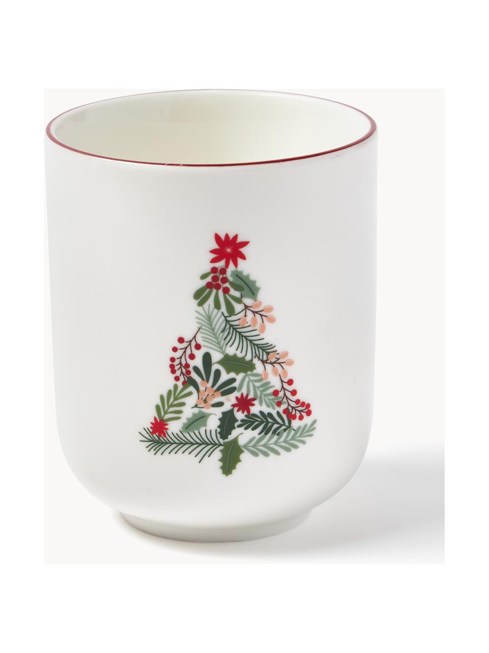 Tazas de porcelana Eve, 4 uds., Porcelana brillante, Multicolor, Ø 8 x Al 25 cm