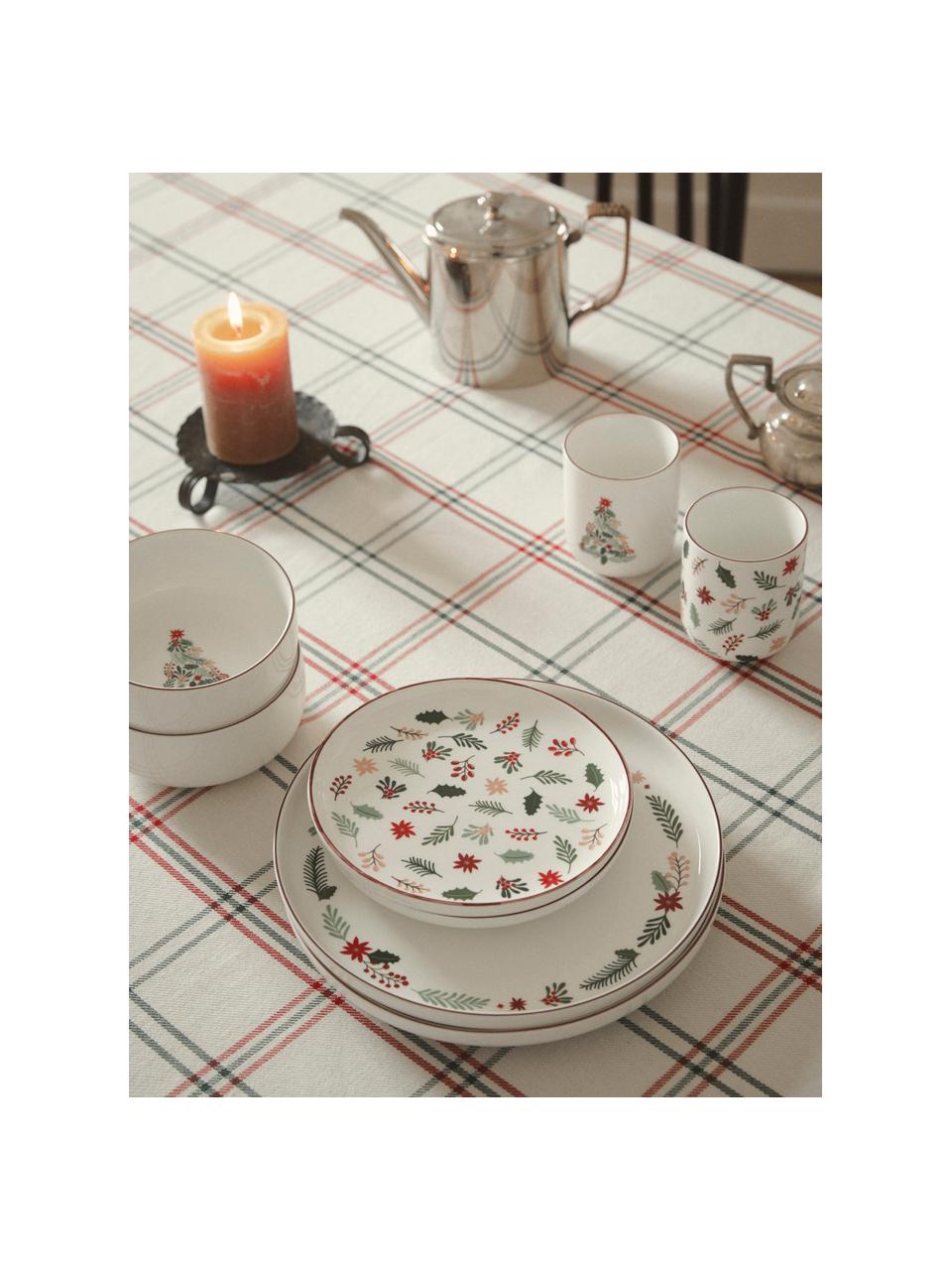Kerst koffiemokken Eve van porselein, set van 4, Porselein, glanzend, Meerkleurig, Ø 8 x H 10 cm, 290 ml