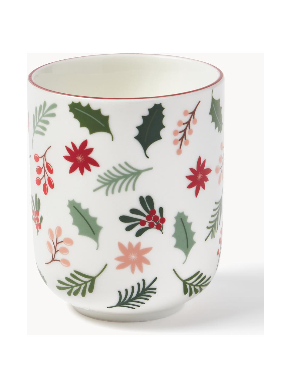 Tazas de porcelana Eve, 4 uds., Porcelana brillante, Multicolor, Ø 8 x Al 25 cm