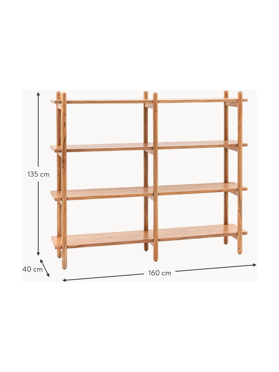 Regał z drewna akacjowego Cannes, Drewno akacjowe, Drewno akacjowe, S 160 x W 135 cm