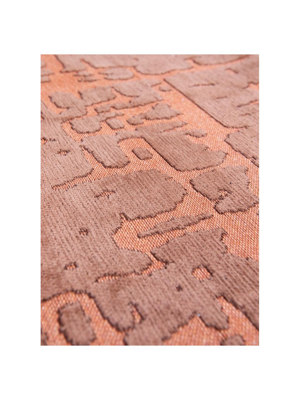 Tappeto con effetto alto-basso Perriers, 100% poliestere, Terracotta, Larg. 80 x Lung. 150 cm (taglia XS)