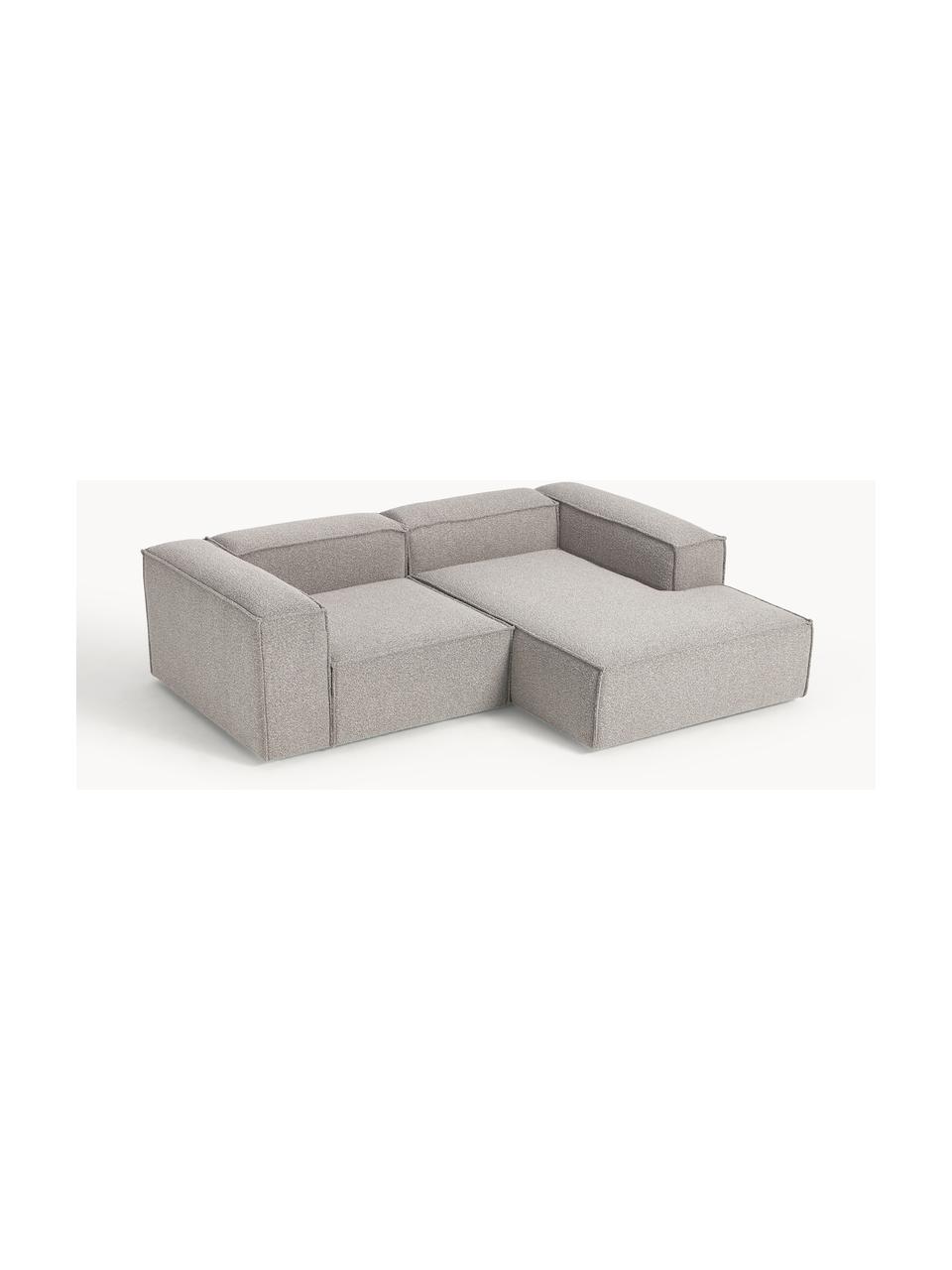 Narożna sofa modułowa Bouclé Lennon, Tapicerka: Bouclé (100% poliester) D, Stelaż: lite drewno sosnowe, skle, Nogi: tworzywo sztuczne Ten pro, Taupe Bouclé, S 238 x G 180 cm, lewostronna