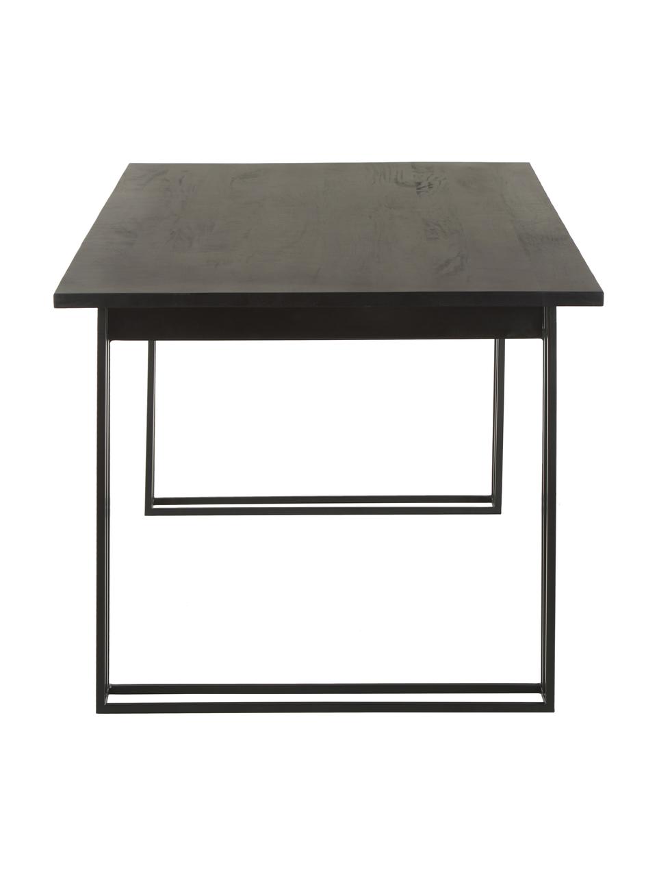 Table en bois massif noir Grant, Noir